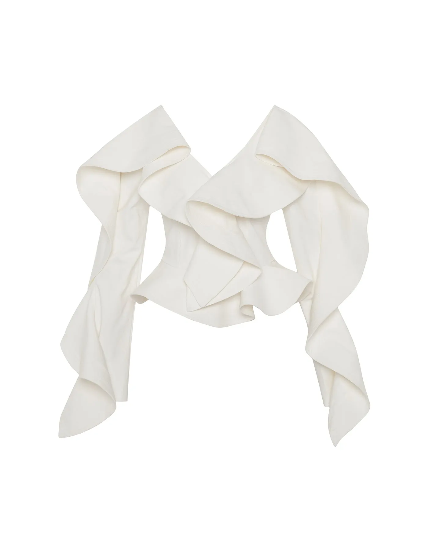 Gaia Ruffle Shoulder V-Neck Top