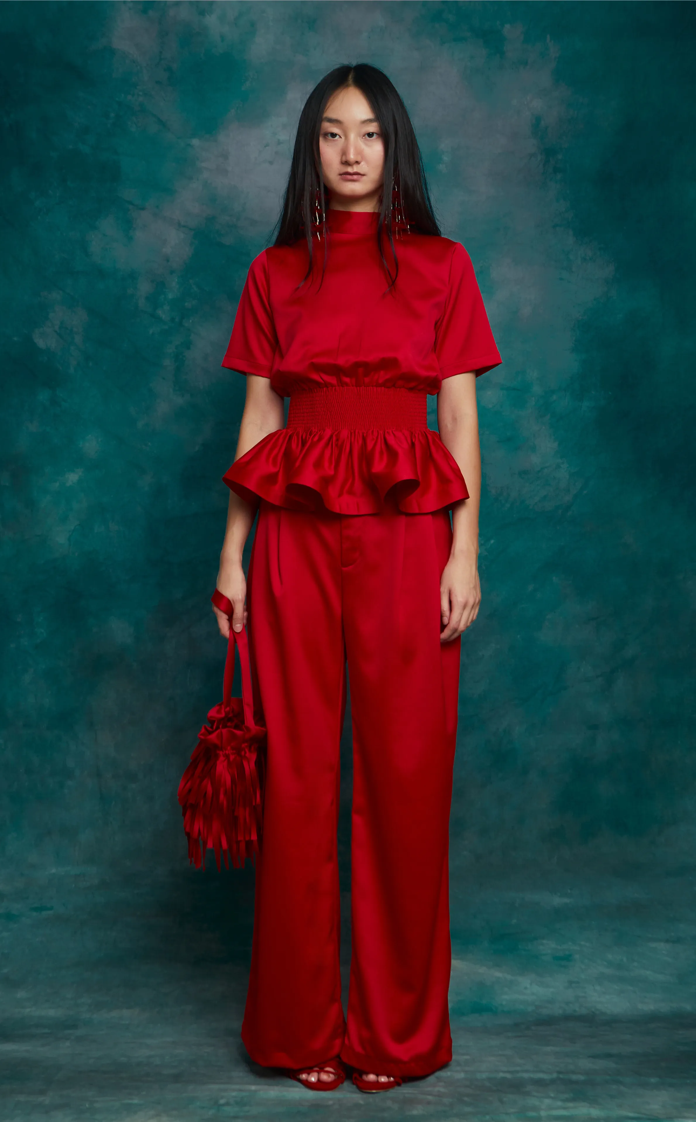 GAMBIA TOP - SCARLET