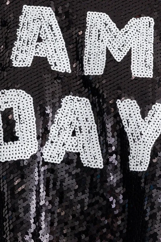 GAME DAY Sequin Crop Top