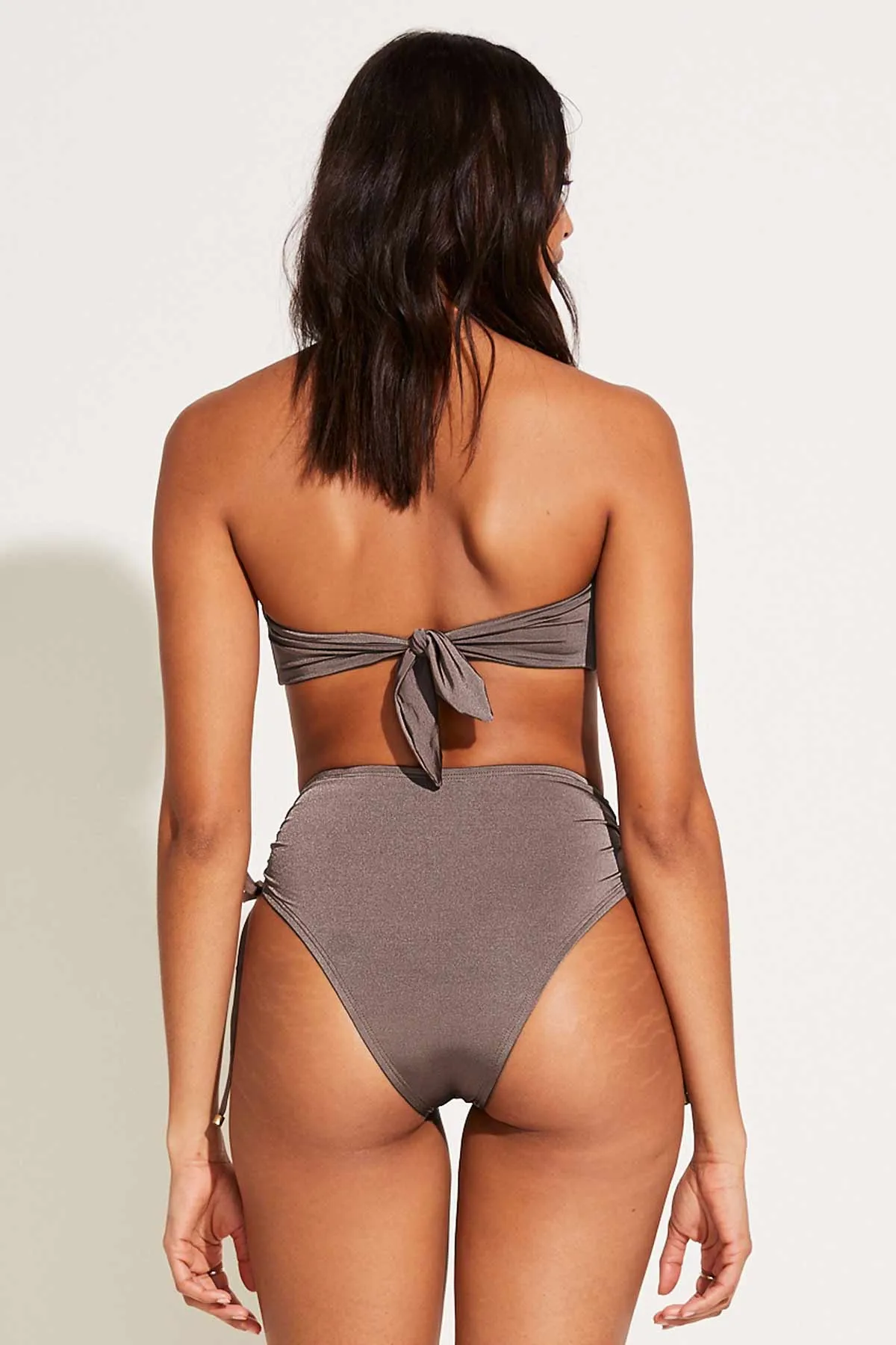 Gemma Ruched Bandeau Top - Mineral Shimmer EcoLux