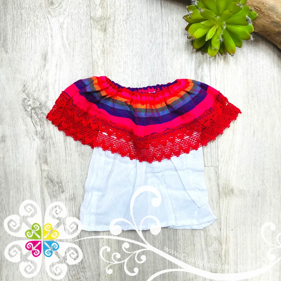 Girls Cambray Campesino Top 0-6 M