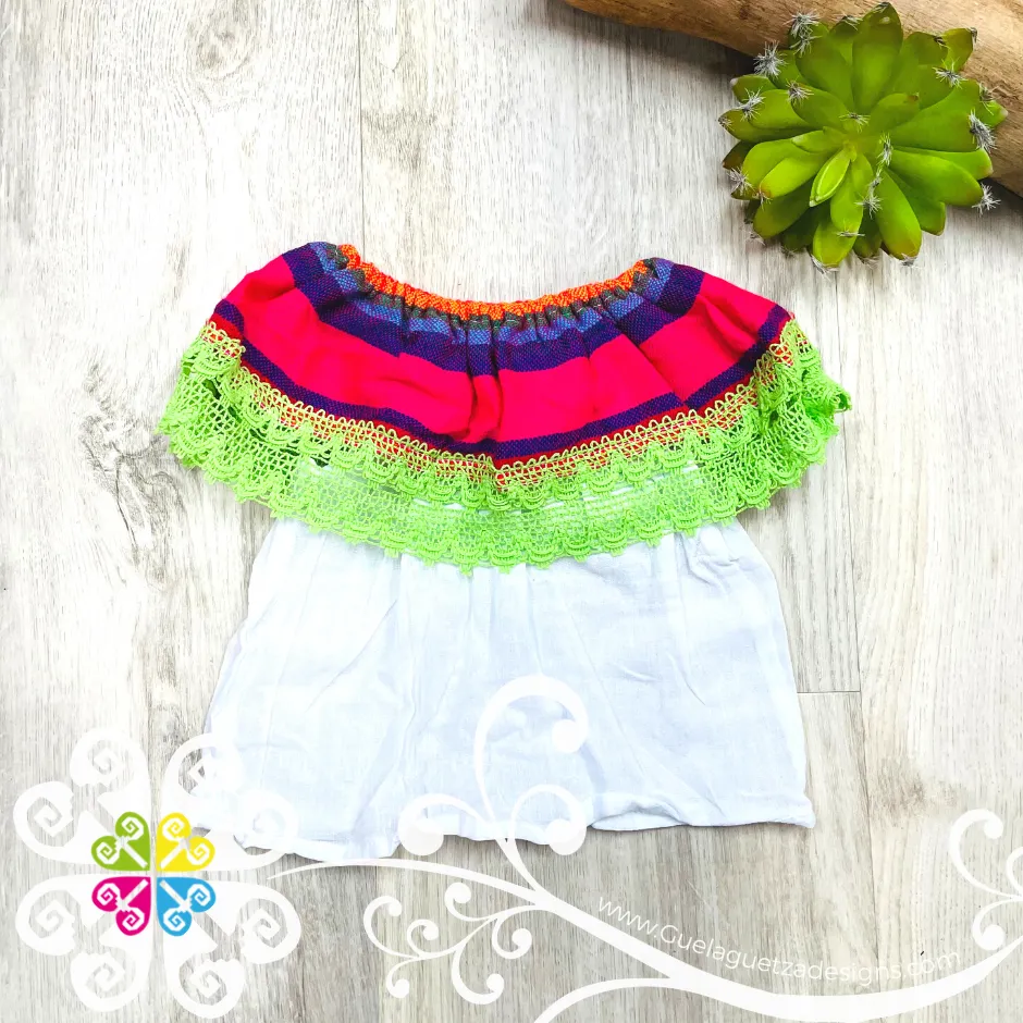 Girls Cambray Campesino Top 0-6 M