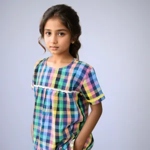 Girls Colour Full Check Top