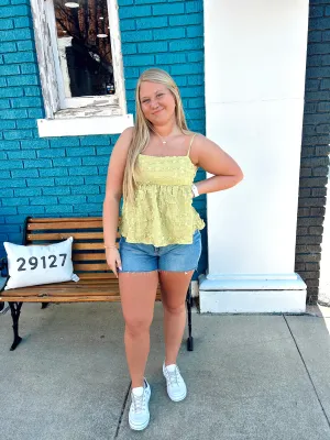 GLAM Lime Babydoll Top