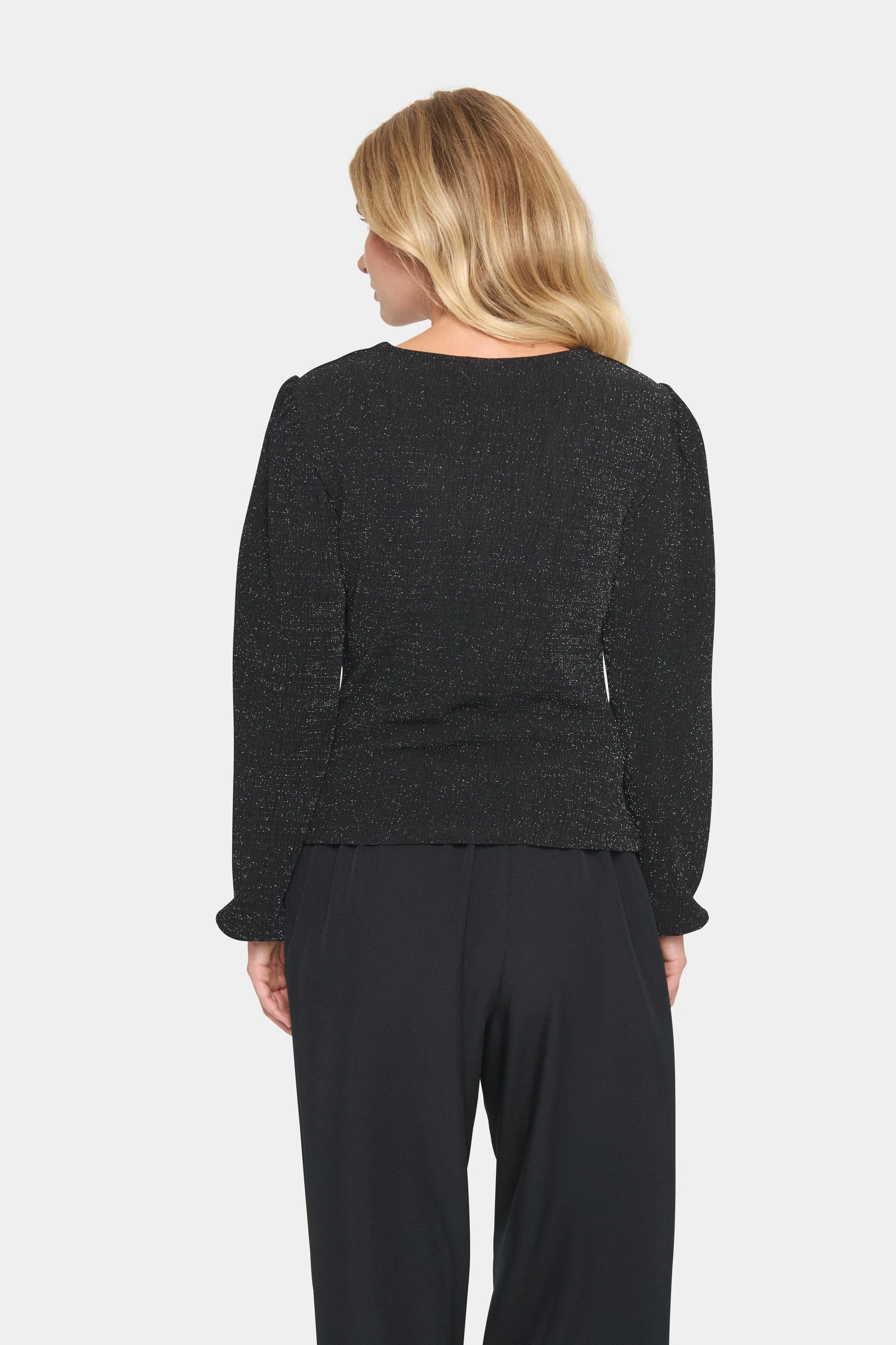 GLITTERY VNECK BLOUSE