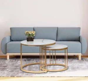 Golden And White Marble Table