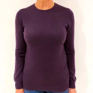 Grape Purple Cashmere Crew Neck Jumper Medium