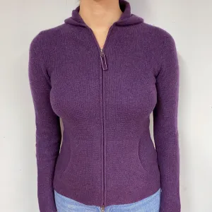 Grape Purple Waffle Cashmere Hoodie Jumper Small