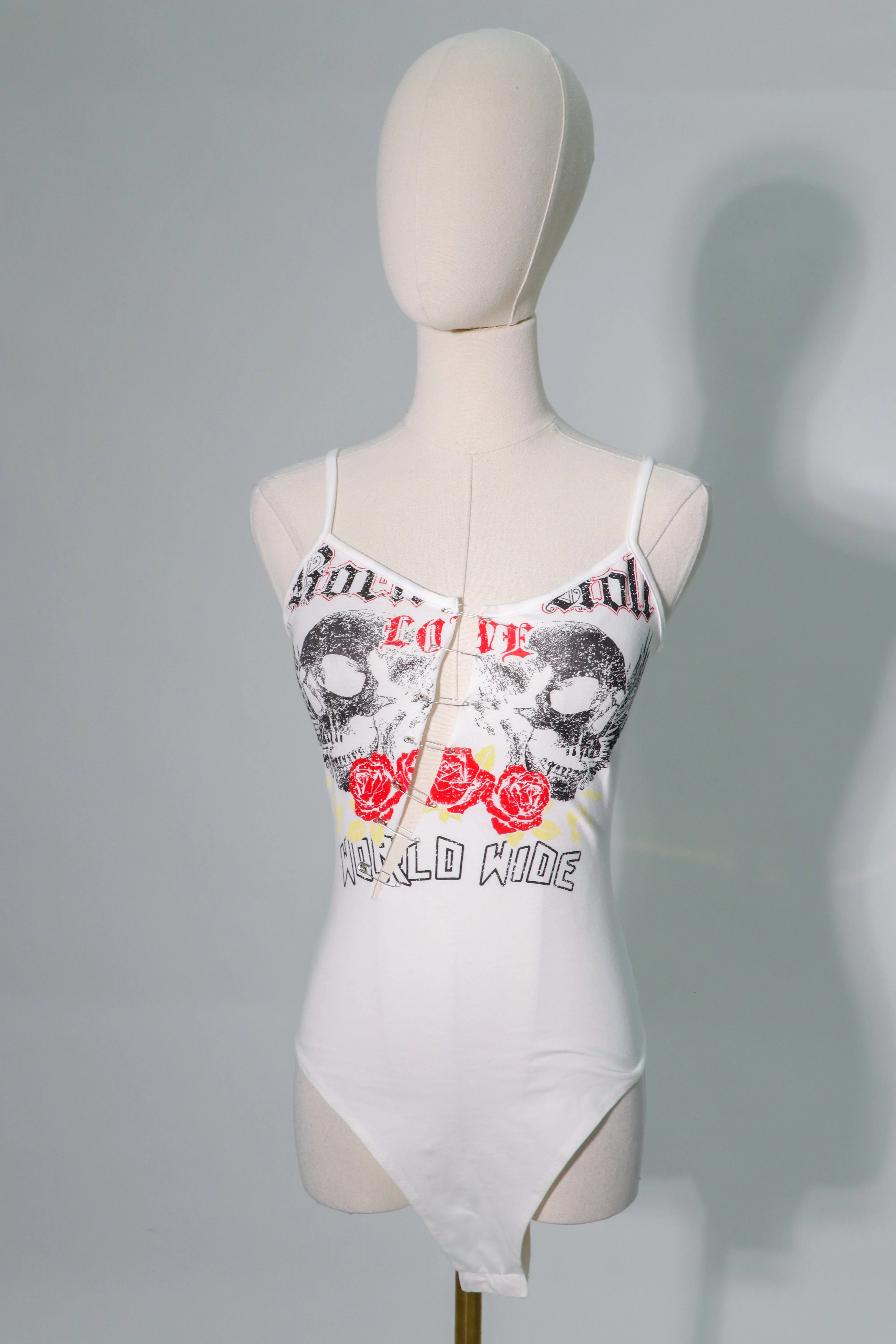 graphic (stretchy) with pins body suit