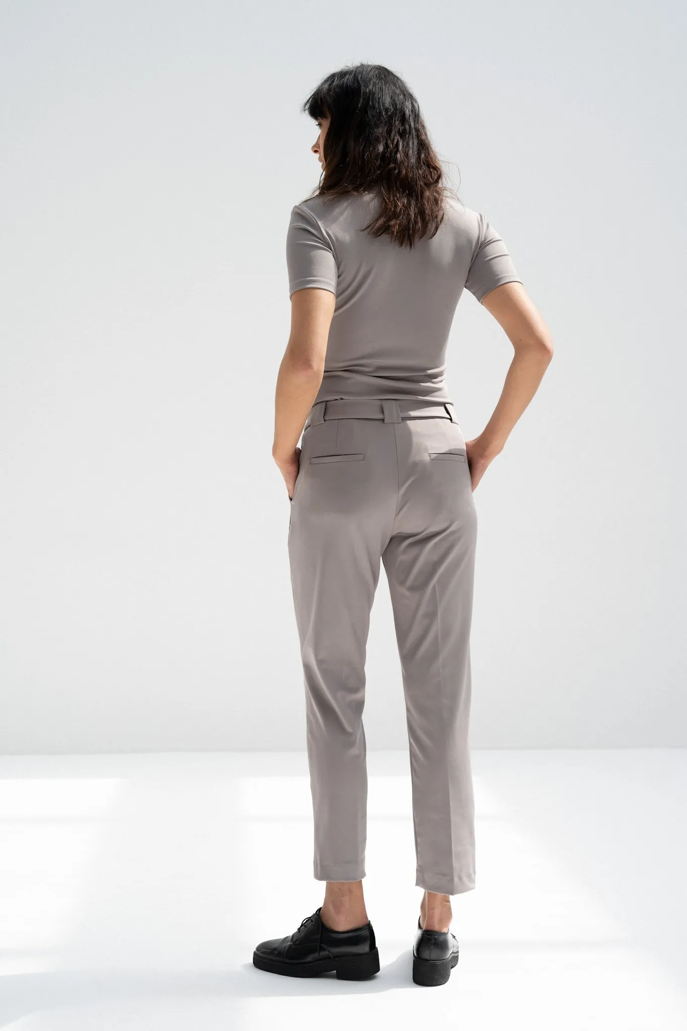 Grey Short Sleeves Top (Scuba)