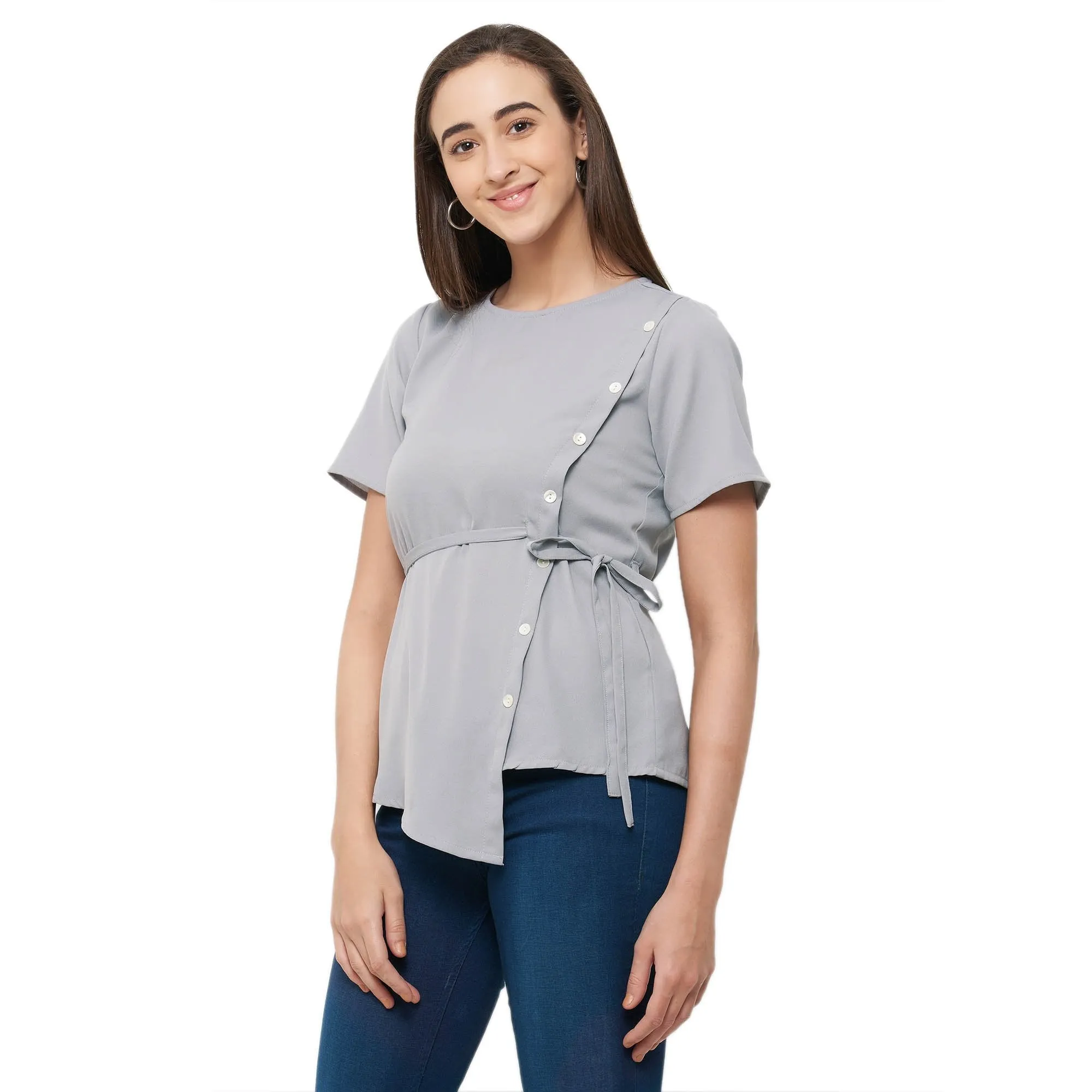 Grey Solid Top