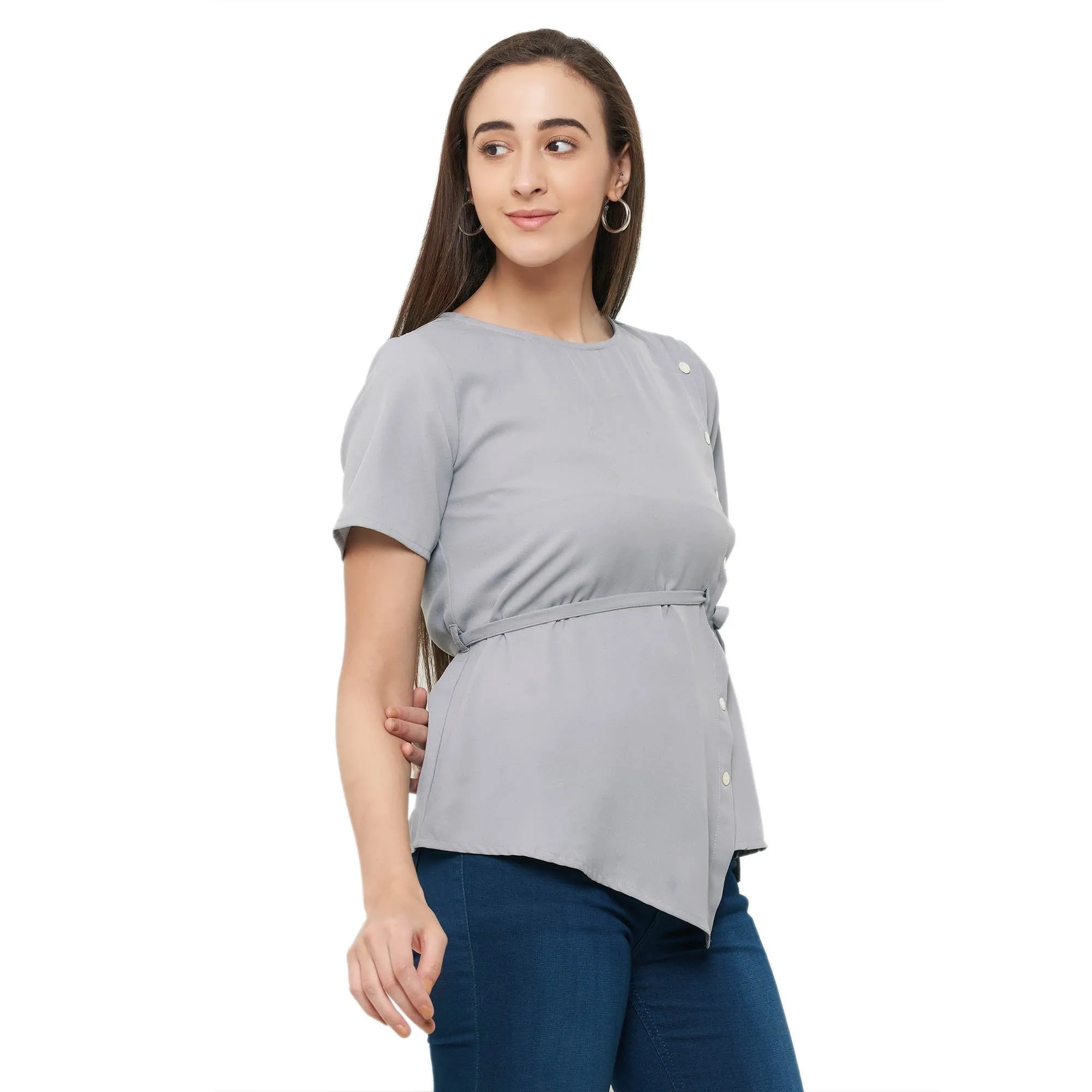 Grey Solid Top