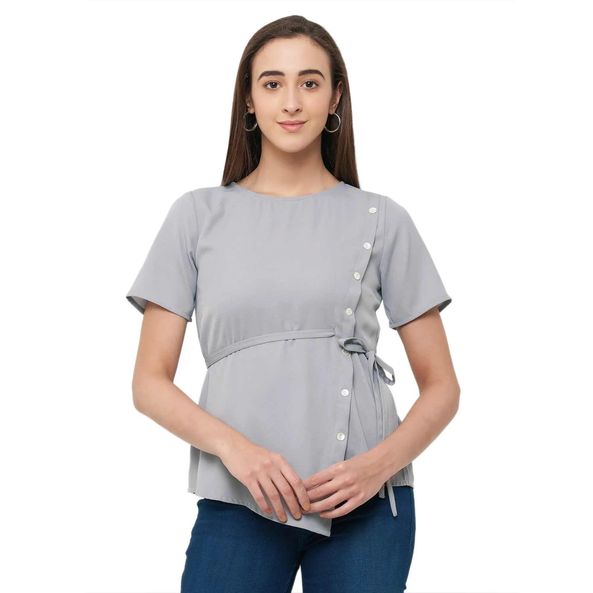 Grey Solid Top
