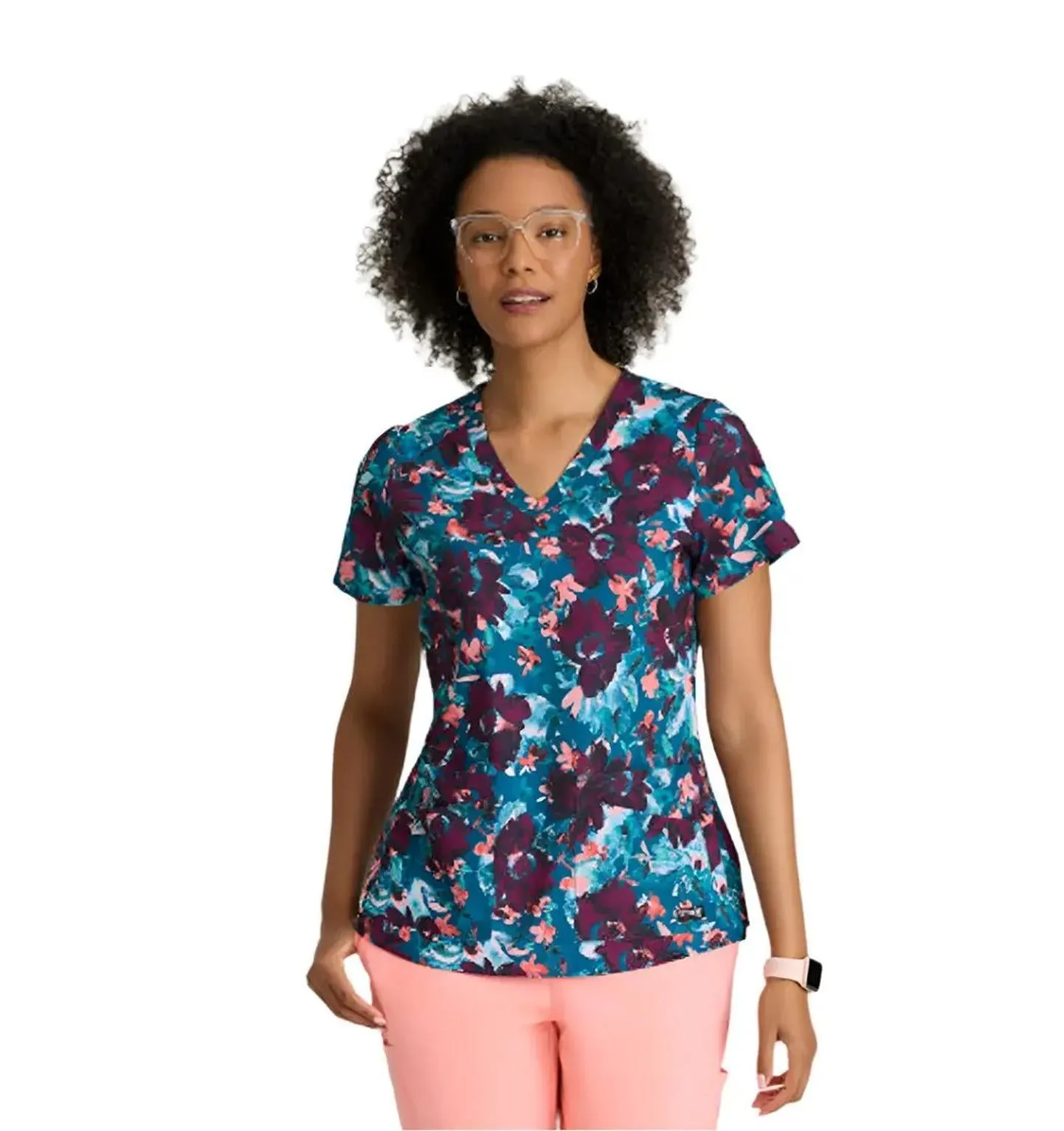 Grey's Anatomy Stretch™ by Barco Ella Print Top 4-Pocket Print Scrub Top