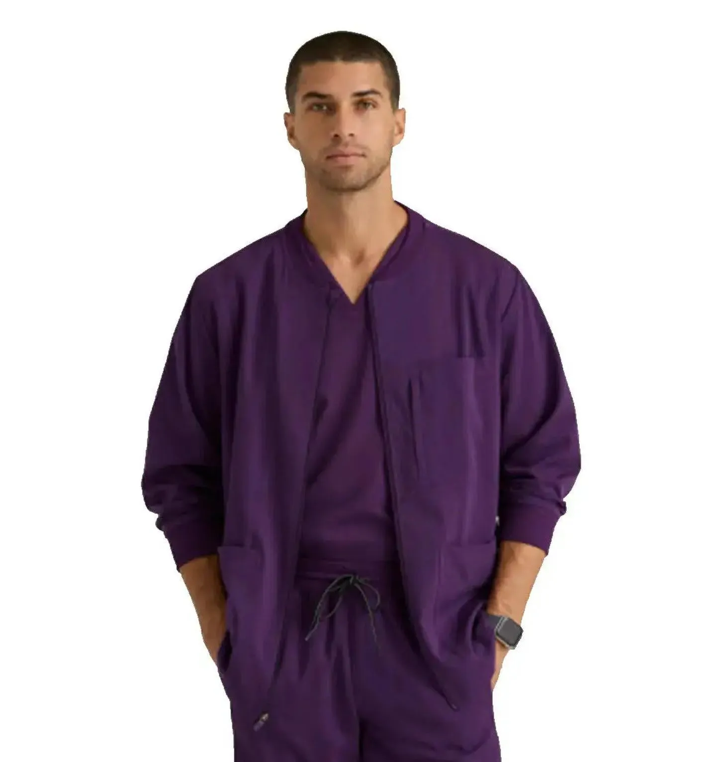 Grey's Anatomy Stretch™ by Barco React 5-Pocket Crewneck Warmup Scrub Jacket