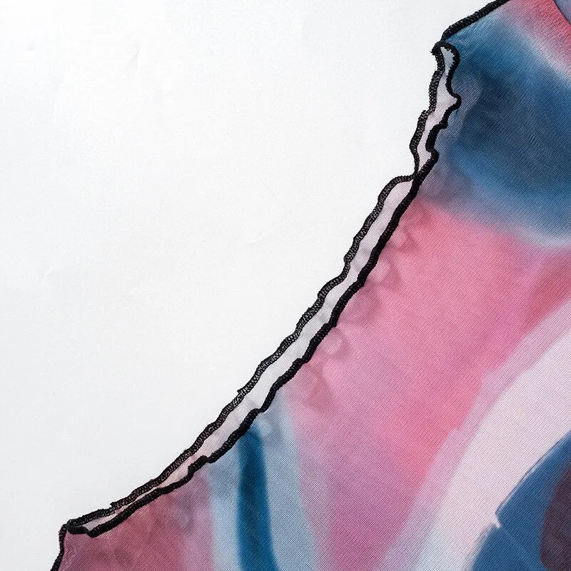 Grunge Cosmic Prints Tissue Top
