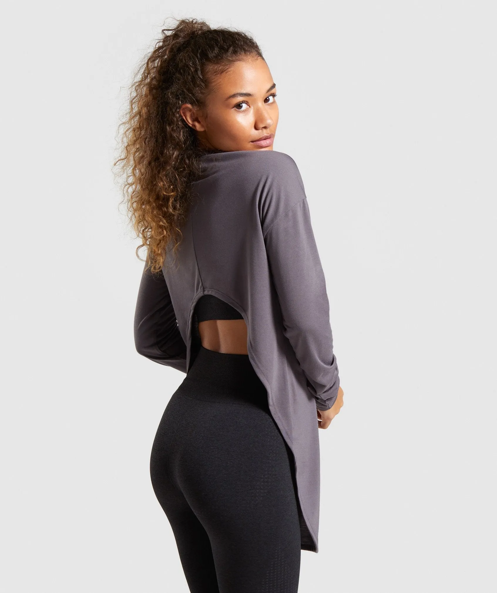 Gymshark Ark Long Sleeve Top - Slate Lavender