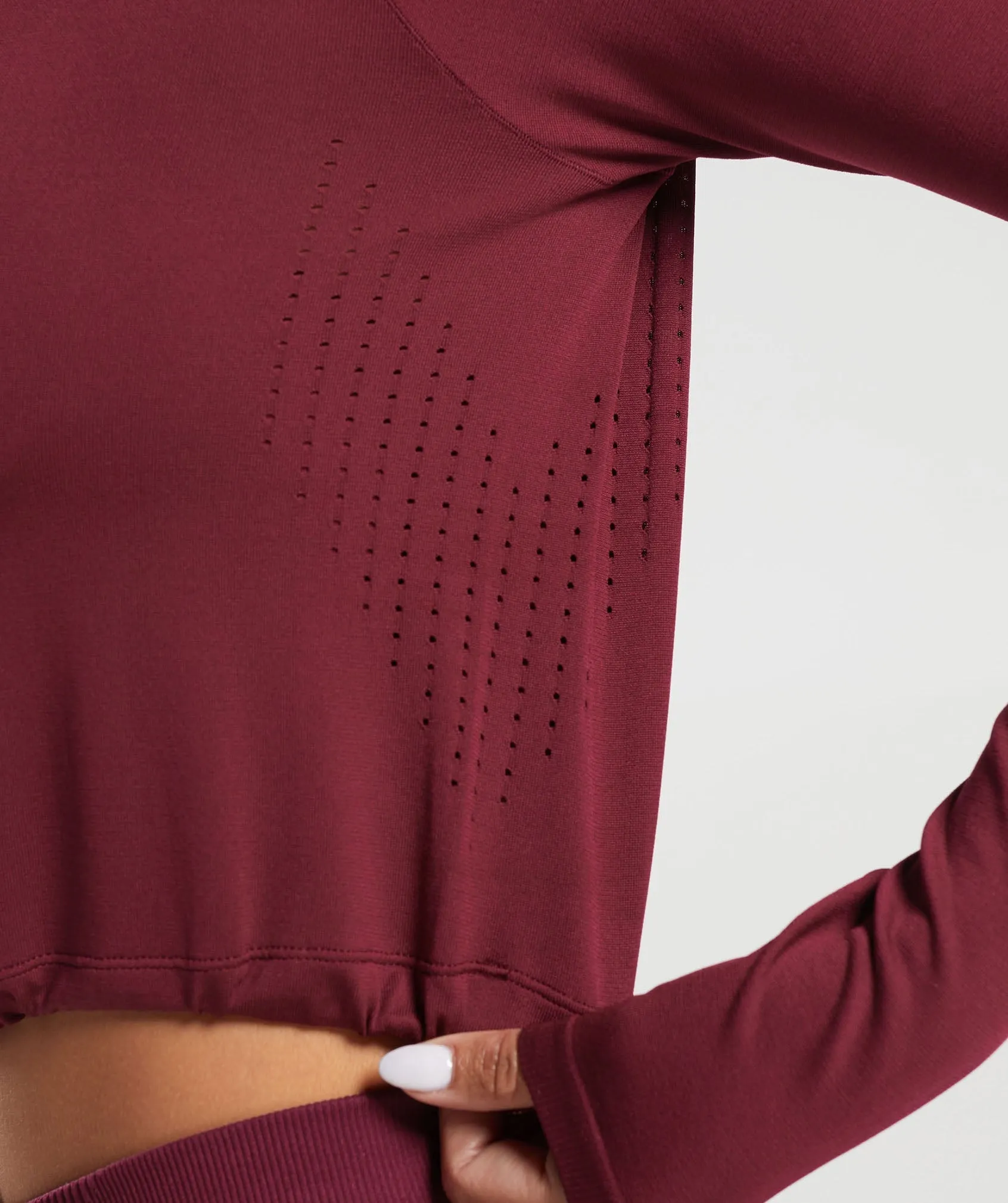 Gymshark Sweat Seamless Long Sleeve Crop Top - Plum Pink