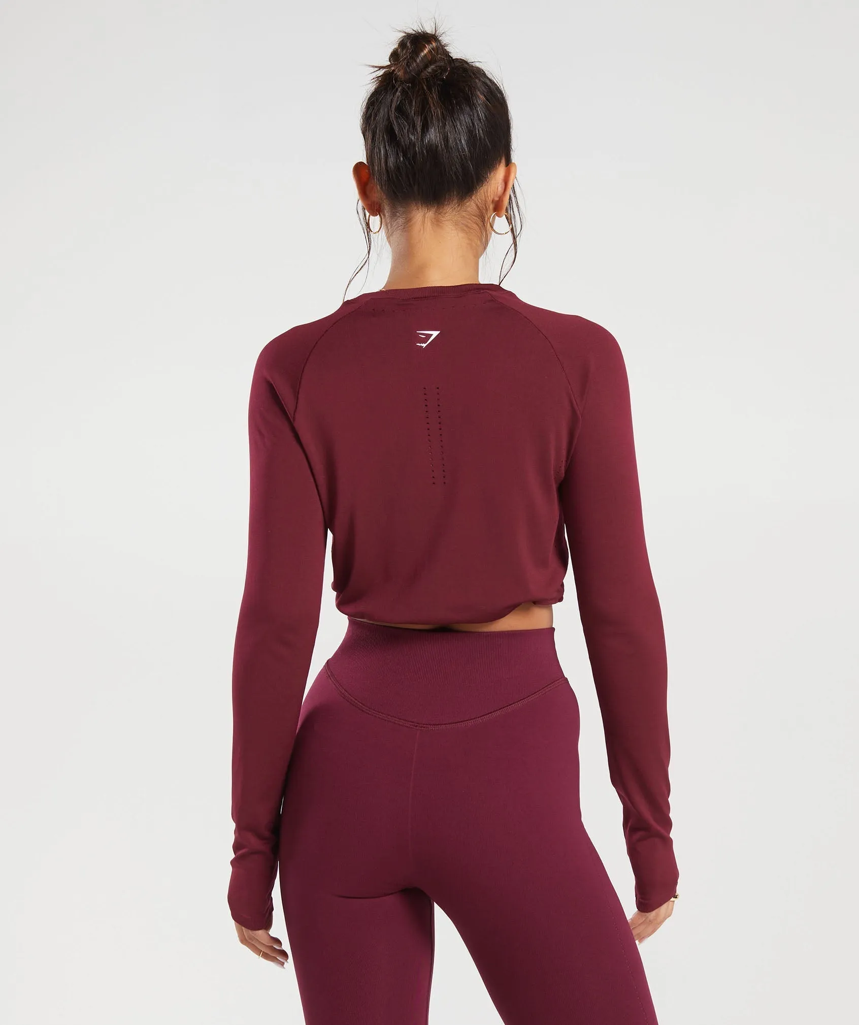 Gymshark Sweat Seamless Long Sleeve Crop Top - Plum Pink