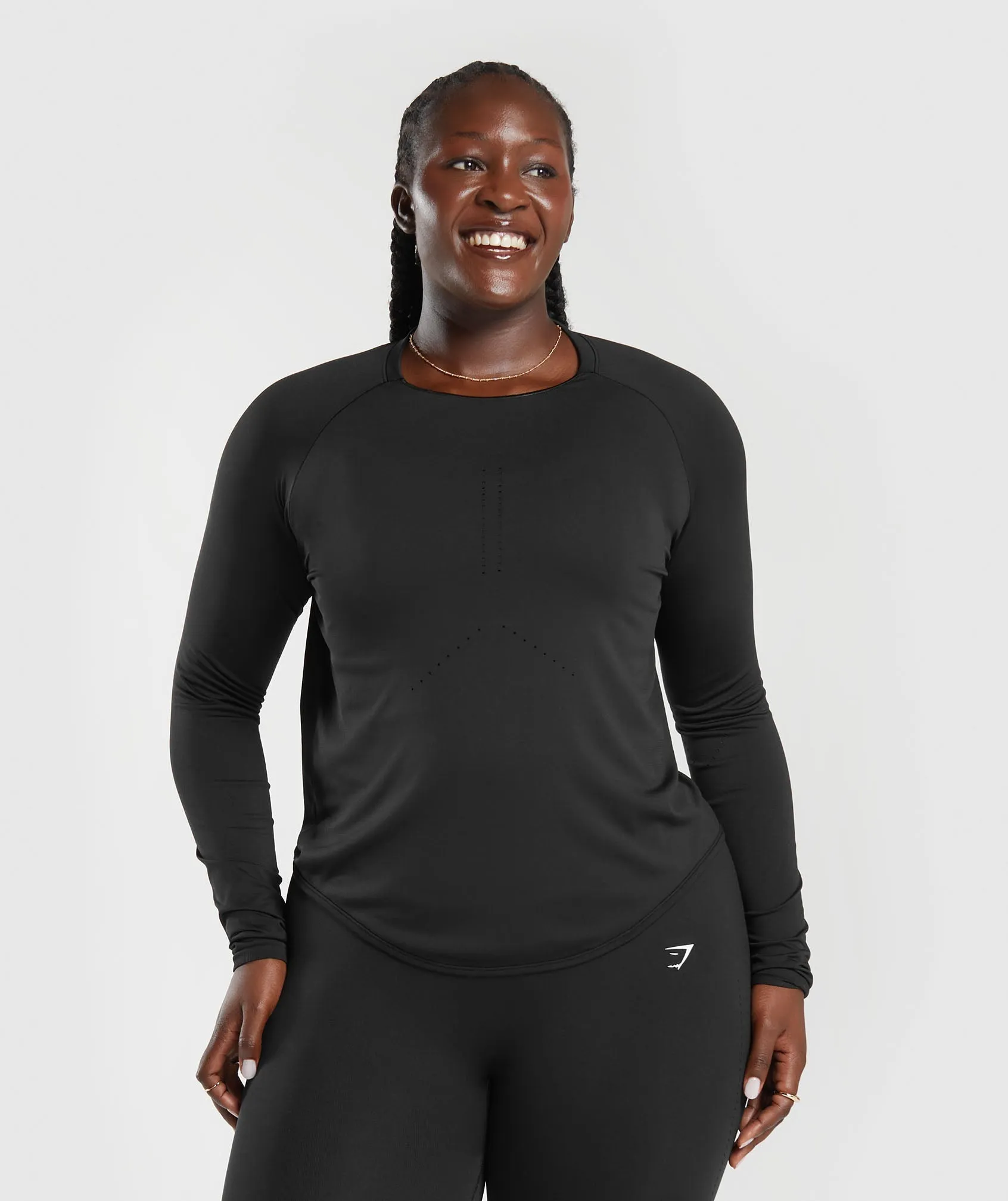 Gymshark Sweat Seamless Long Sleeve Top - Black