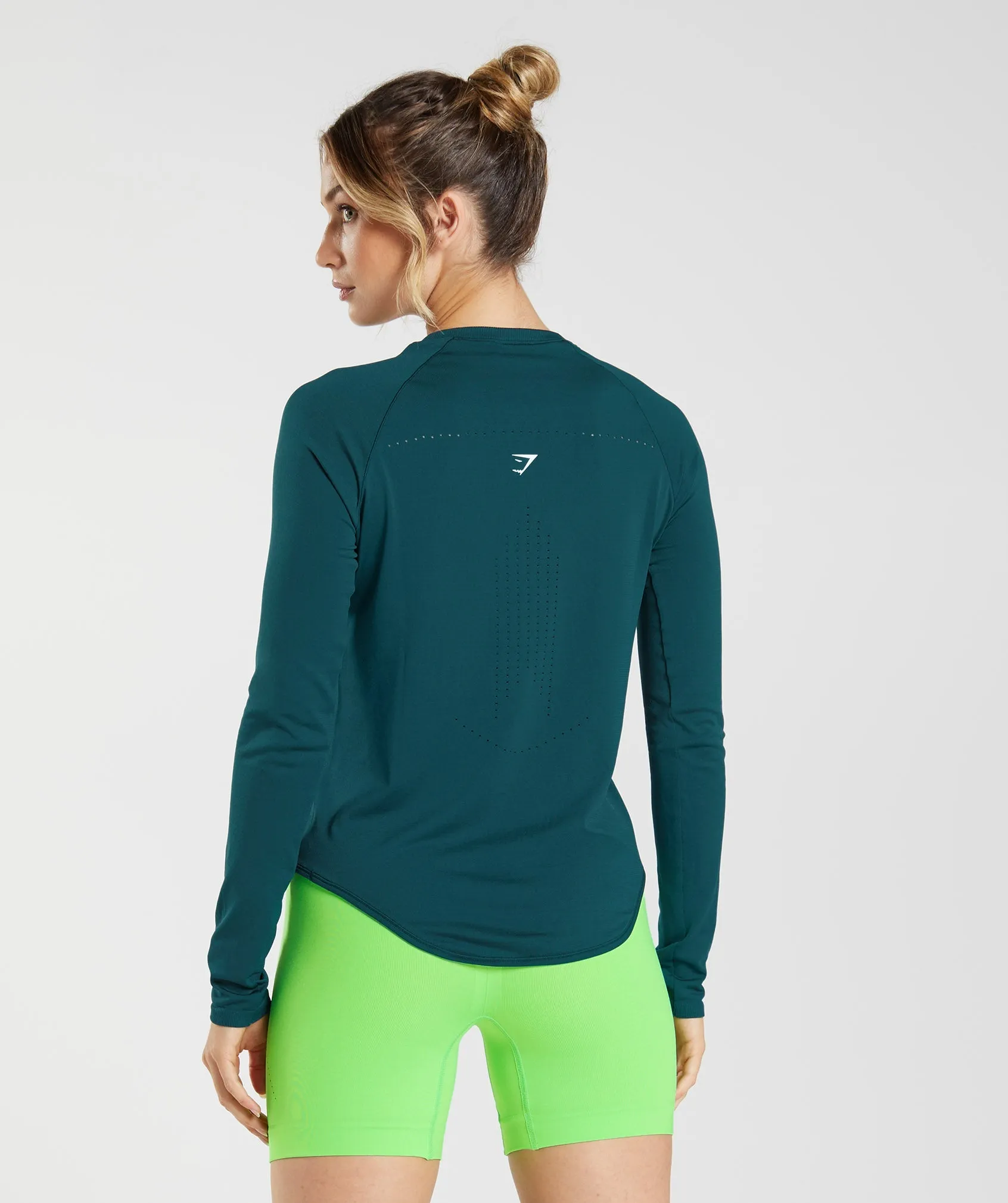 Gymshark Sweat Seamless Long Sleeve Top - Winter Teal