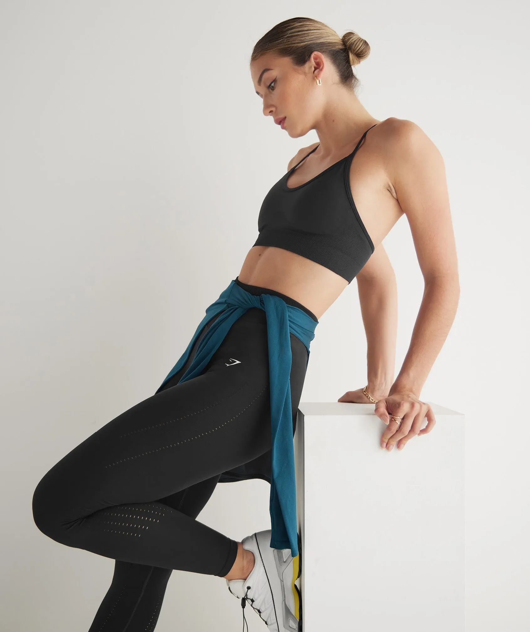 Gymshark Sweat Seamless Long Sleeve Top - Winter Teal