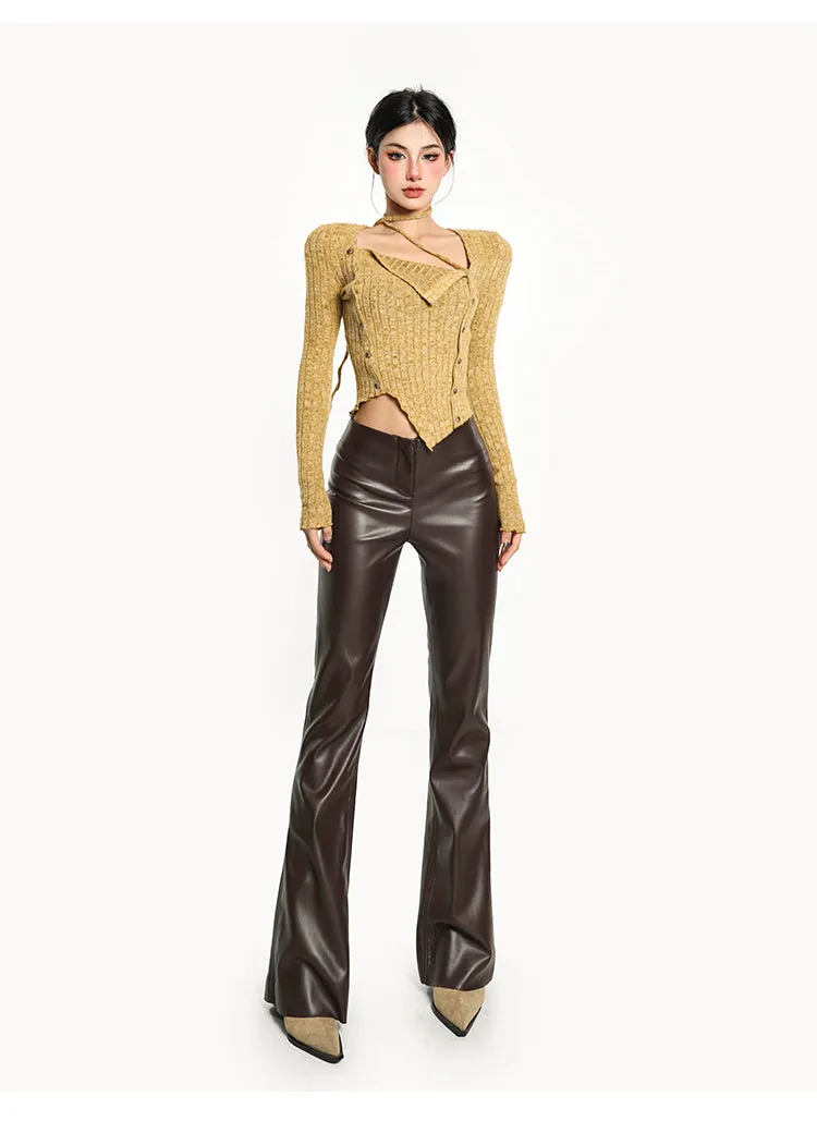 Hailey Square Neck Halter Long Sleeve Top