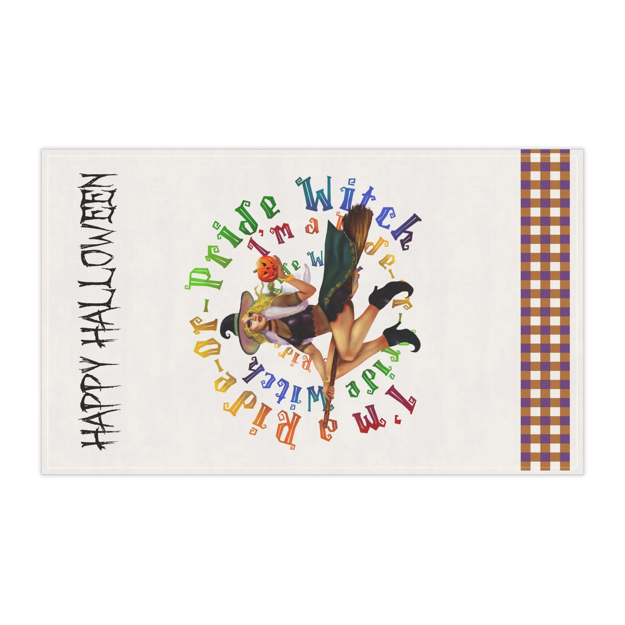 Halloween Kitchen Towel - Happy Halloween - I m a ride or pride White Bitch