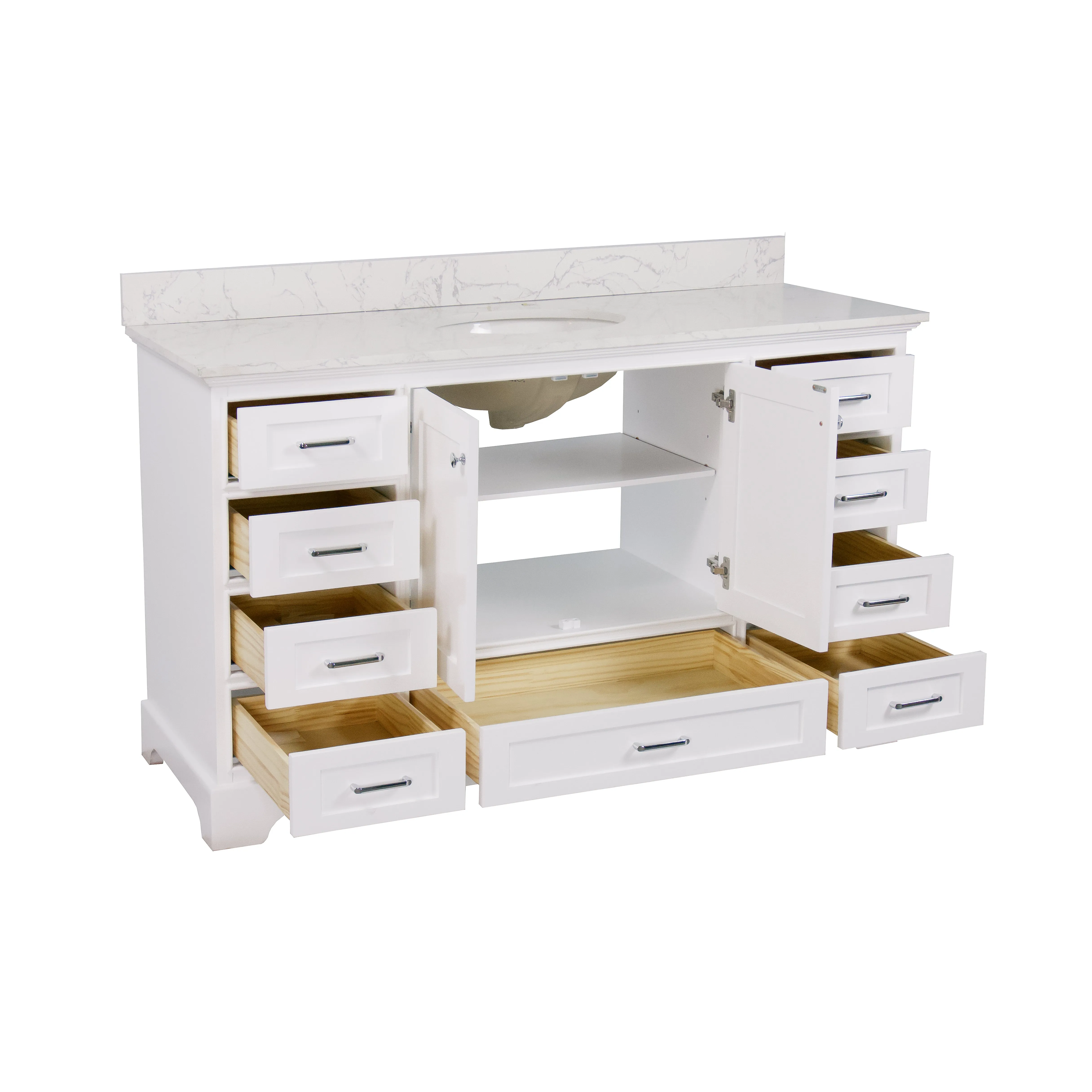 Harper 60-inch Single Vanity with Engineered Marble Top
