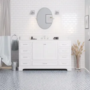 Harper 60-inch Single Vanity with Engineered Marble Top