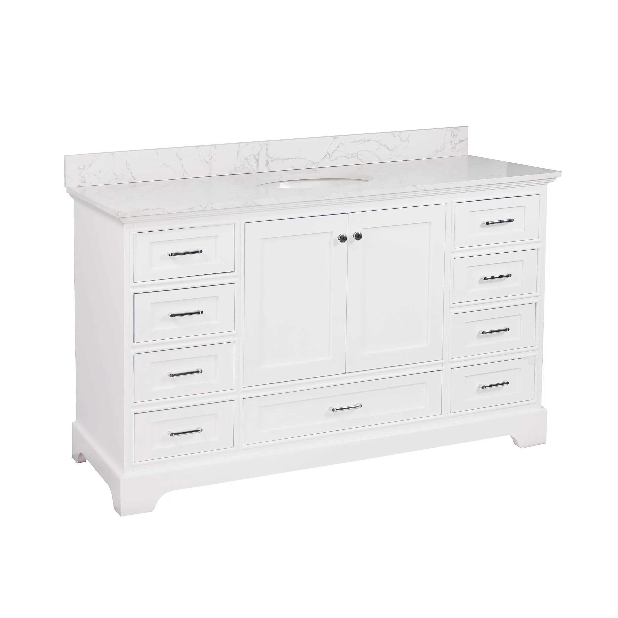 Harper 60-inch Single Vanity with Engineered Marble Top