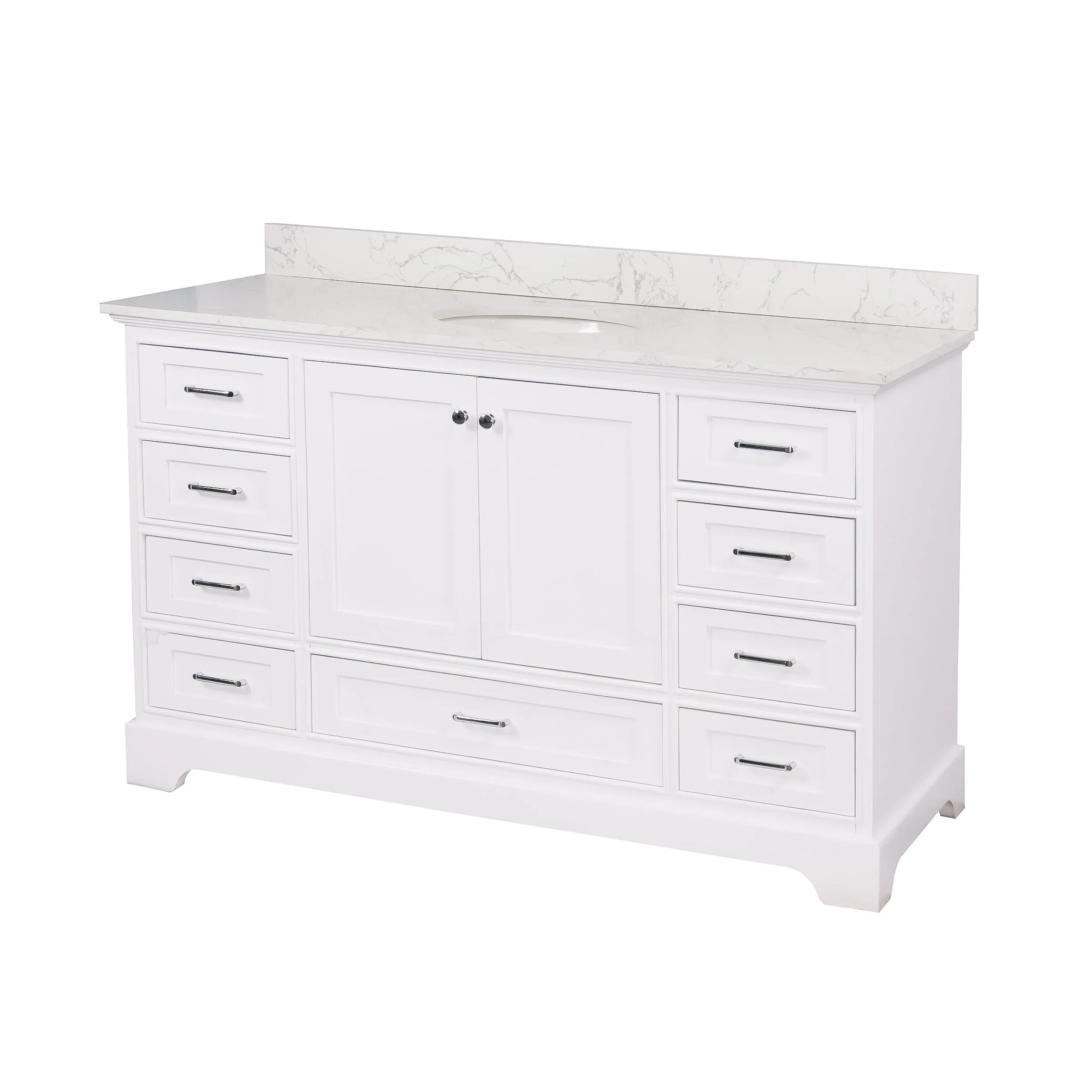 Harper 60-inch Single Vanity with Engineered Marble Top