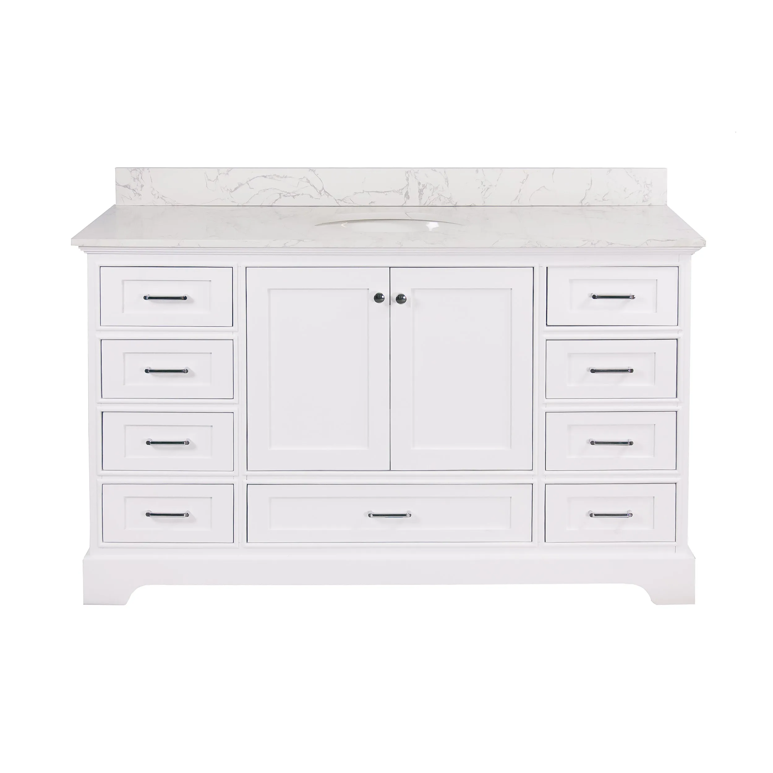 Harper 60-inch Single Vanity with Engineered Marble Top