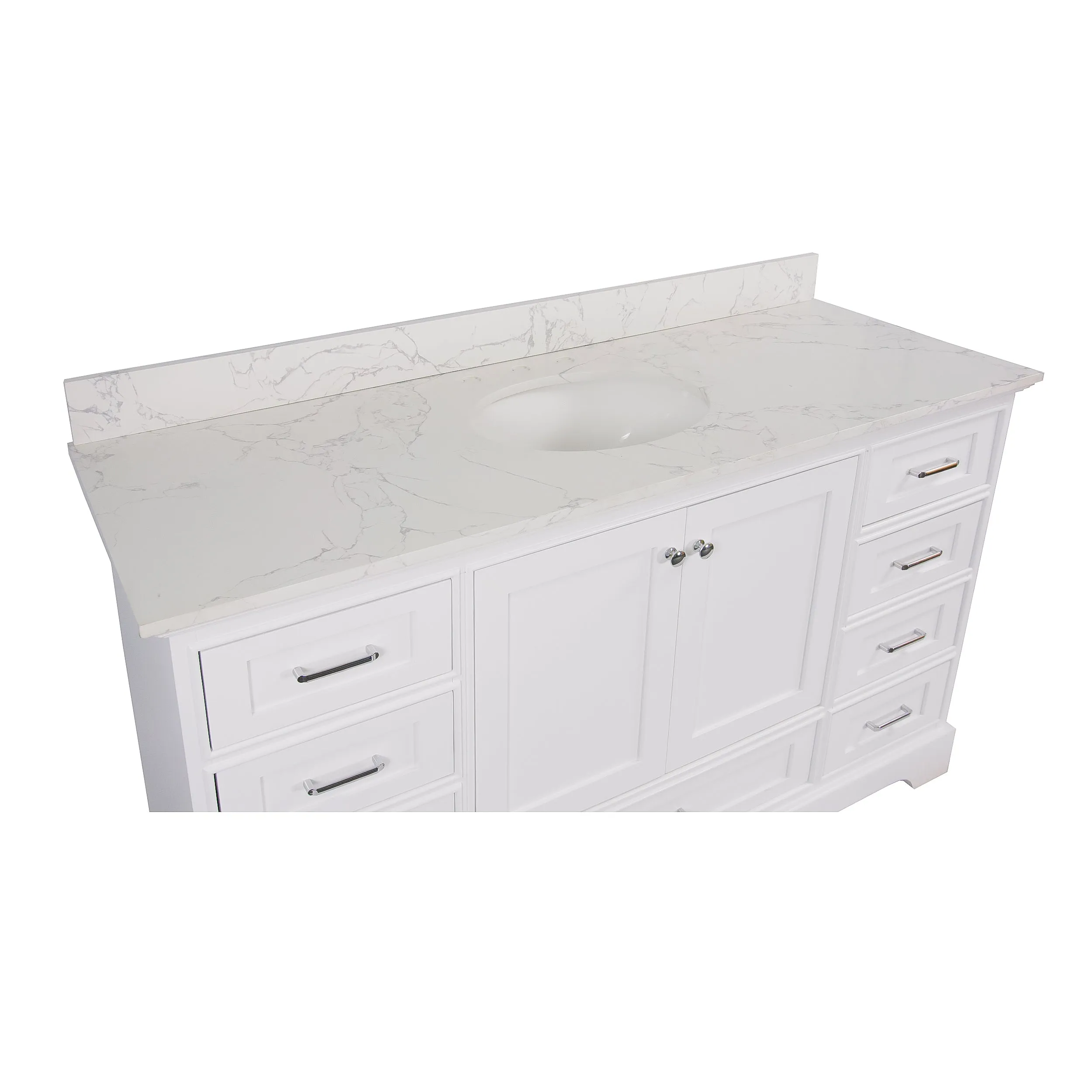Harper 60-inch Single Vanity with Engineered Marble Top