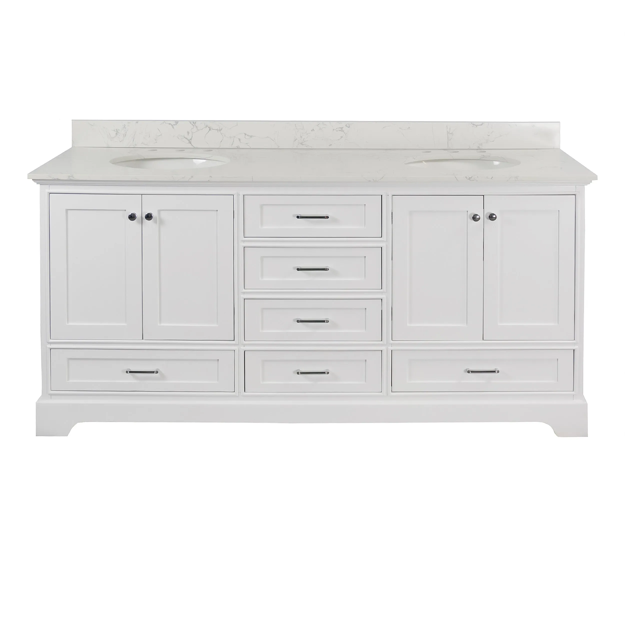 Harper 72-inch Double Vanity with Engineered Marble Top