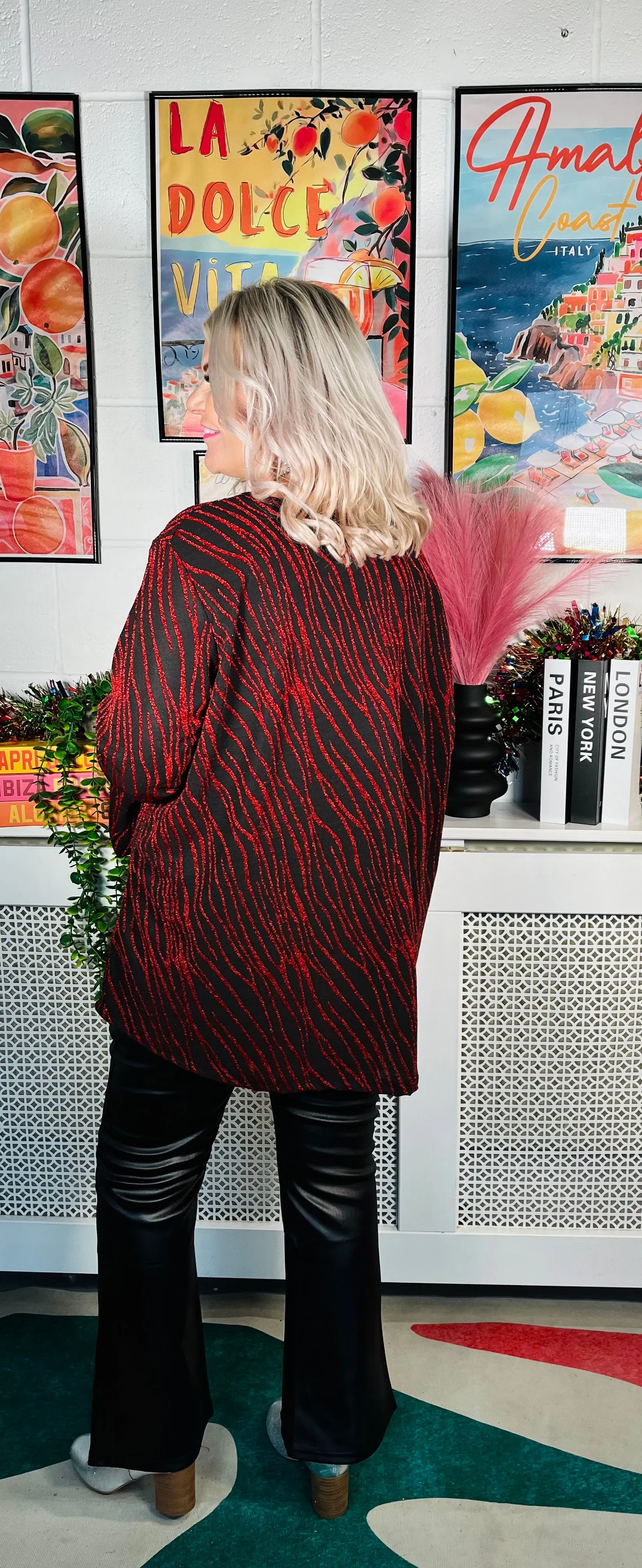 Harriet Flared Sleeve Top - Red