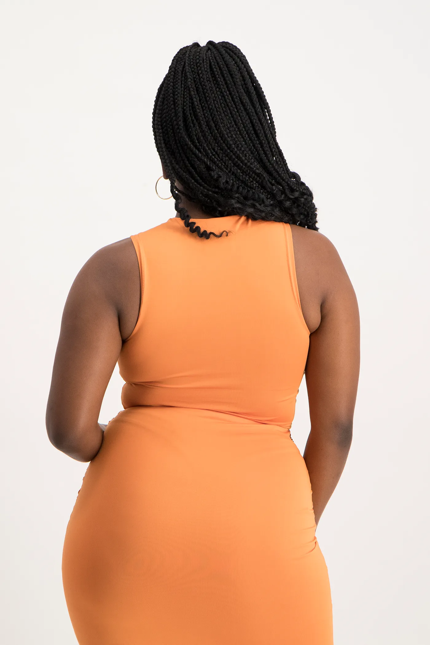 Hazel High Neck Crop Top - Dusty Orange