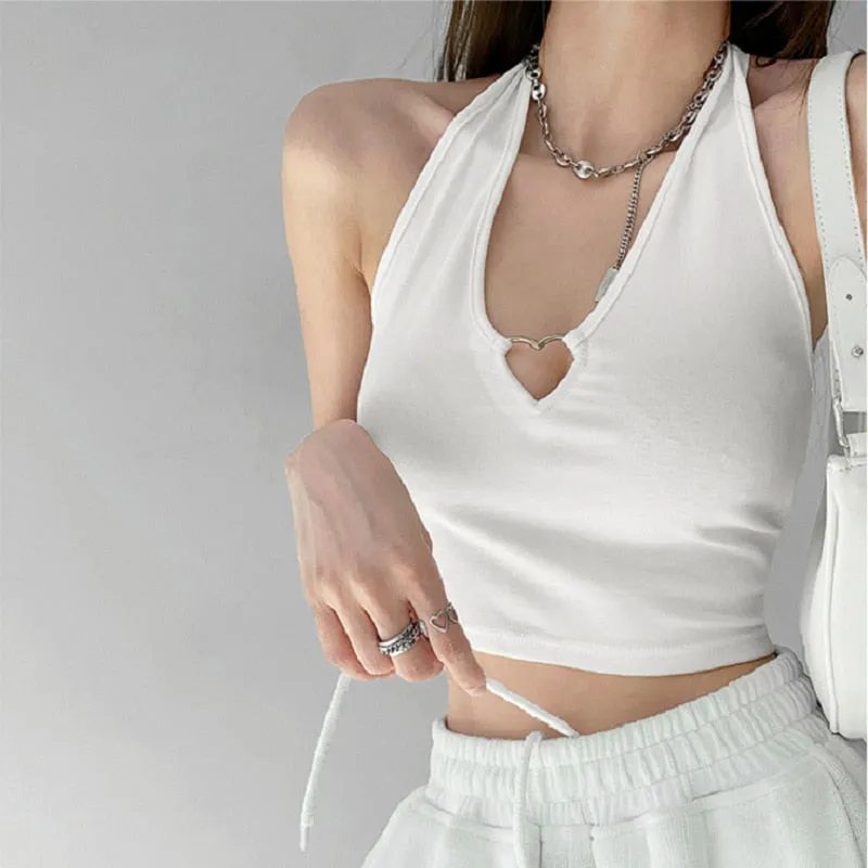 Heart Detail Halterneck Top
