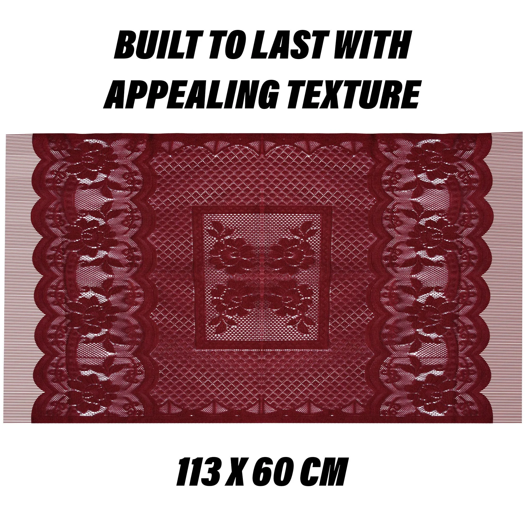 Heart Home Fridge Top Cover | Household Refrigerator Cover | Refrigerator Top Cover for Kitchen | Refrigerator Top Protector | Net Jhalar Fridge Top Cover | Maroon