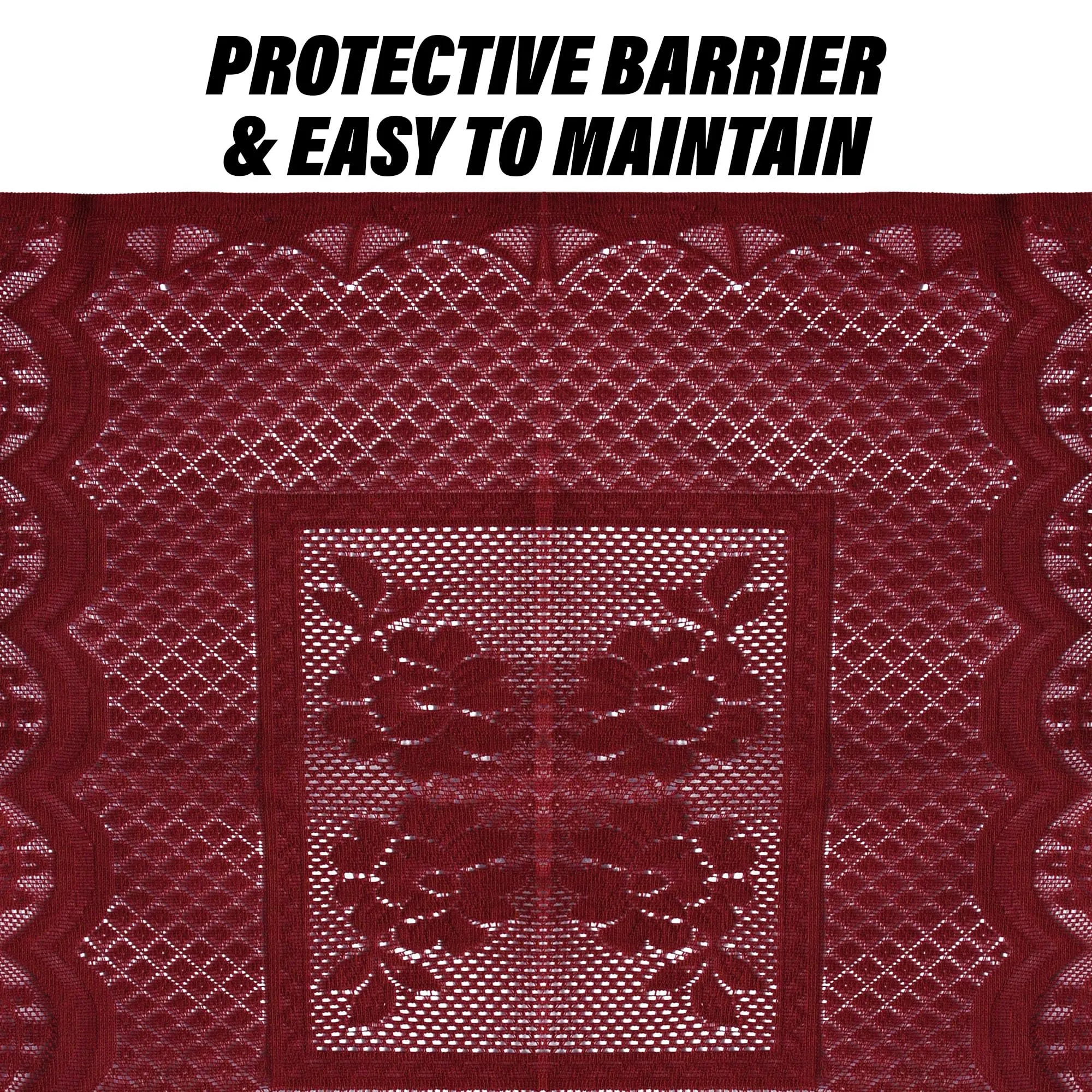 Heart Home Fridge Top Cover | Household Refrigerator Cover | Refrigerator Top Cover for Kitchen | Refrigerator Top Protector | Net Jhalar Fridge Top Cover | Maroon