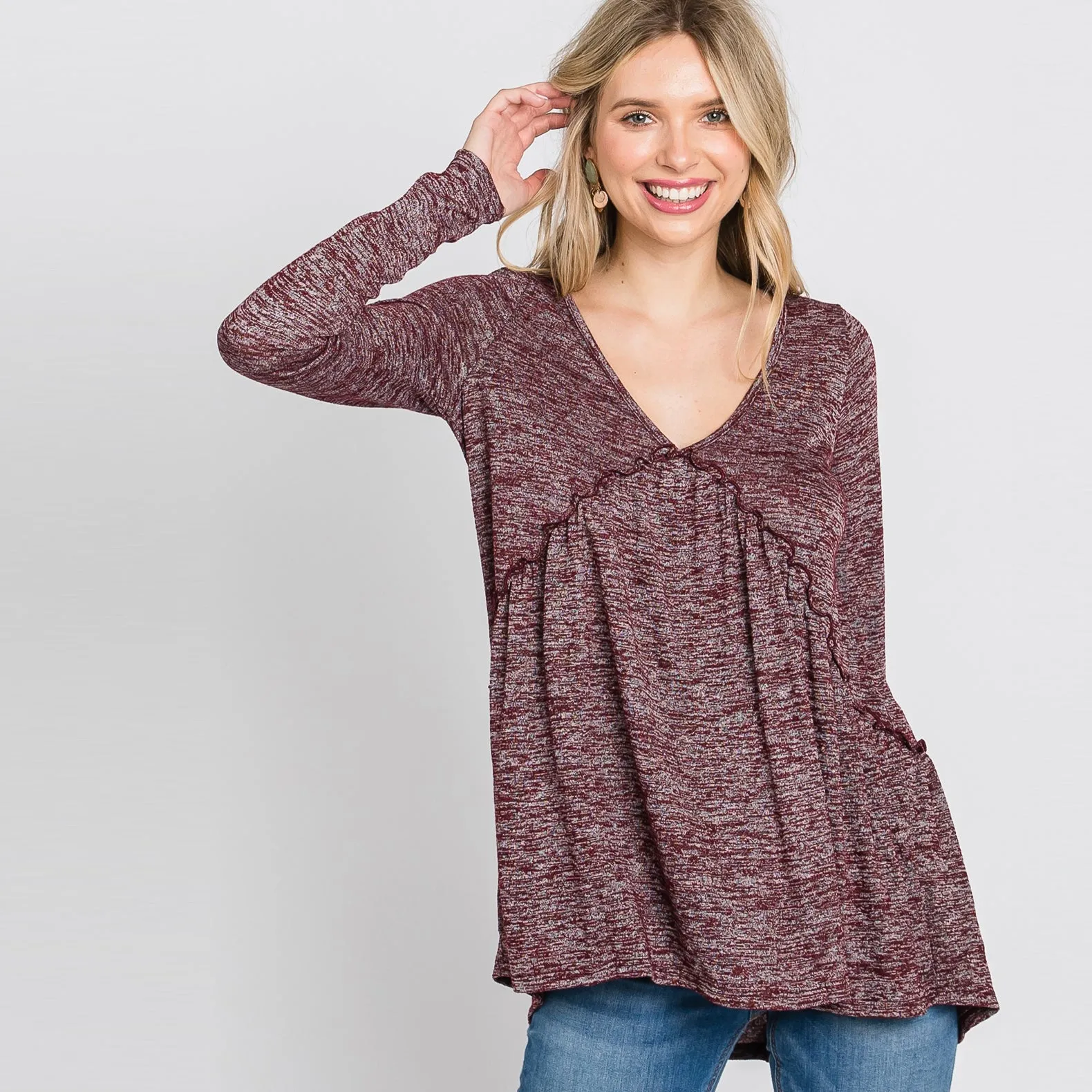 Heather Baby Doll Top