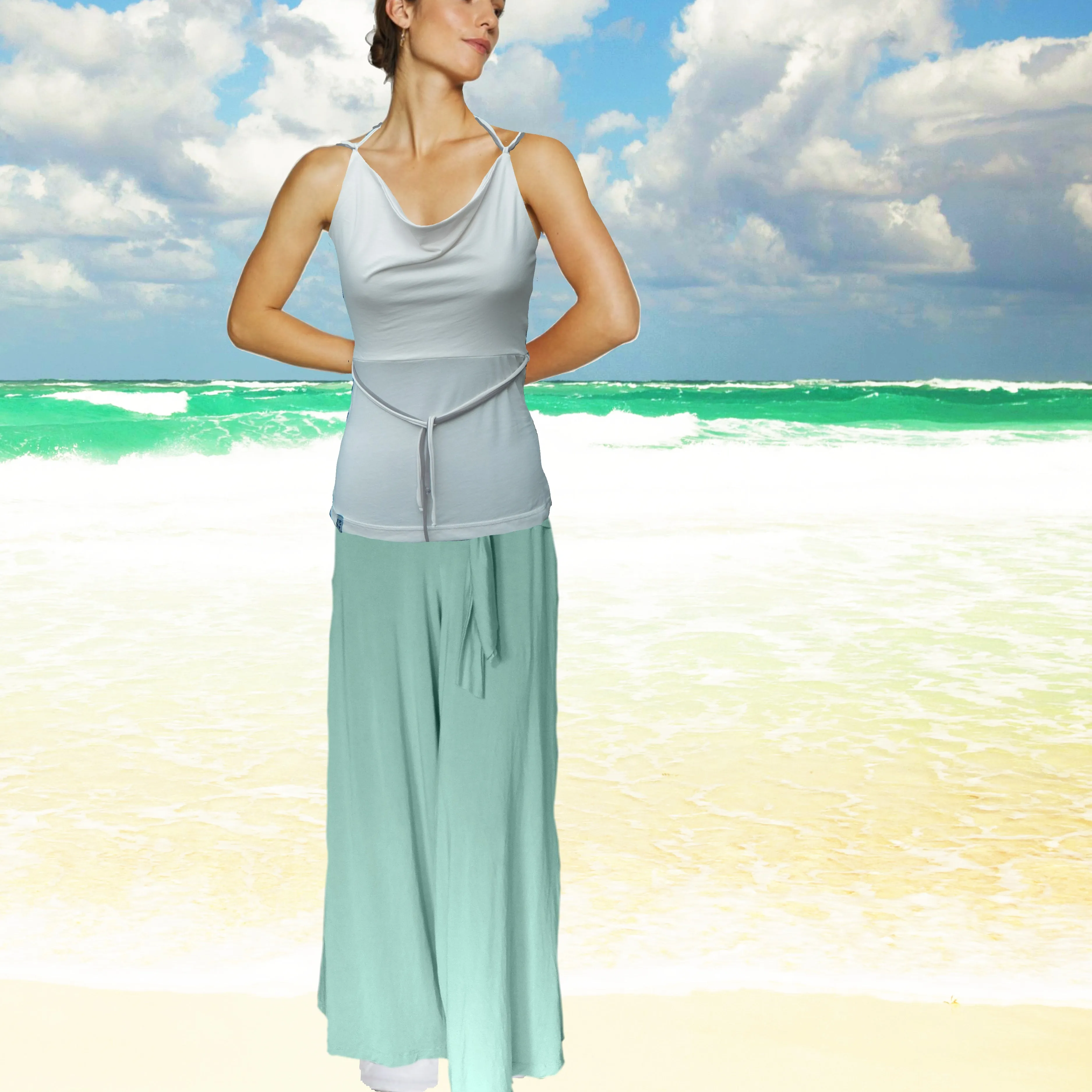 hemdje met drape hals  / camisole with draped neck
