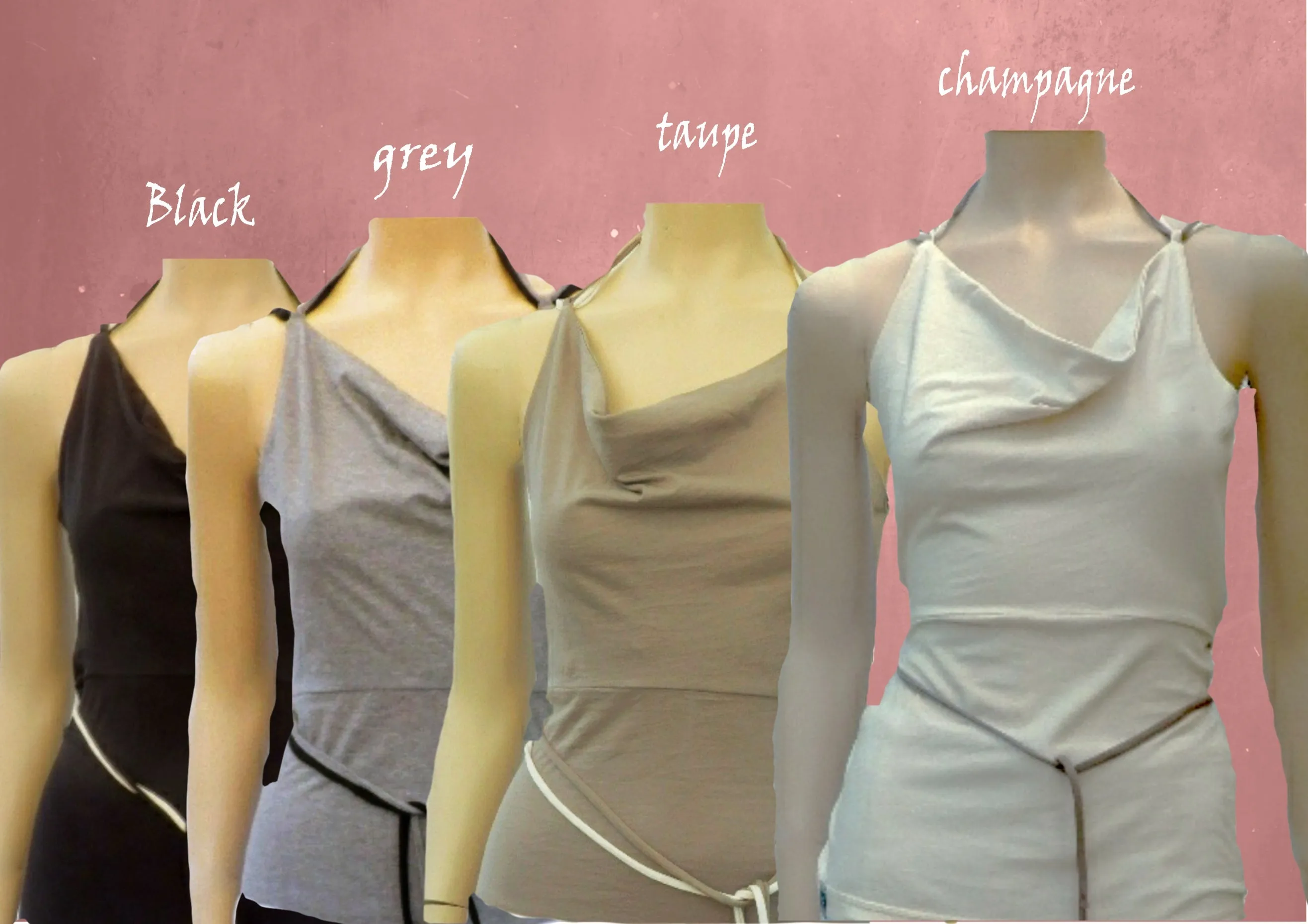 hemdje met drape hals  / camisole with draped neck