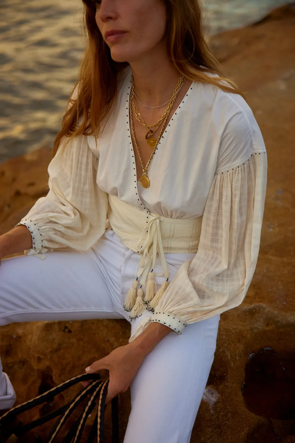 Hestia Long Sleeve Cropped Boro Top