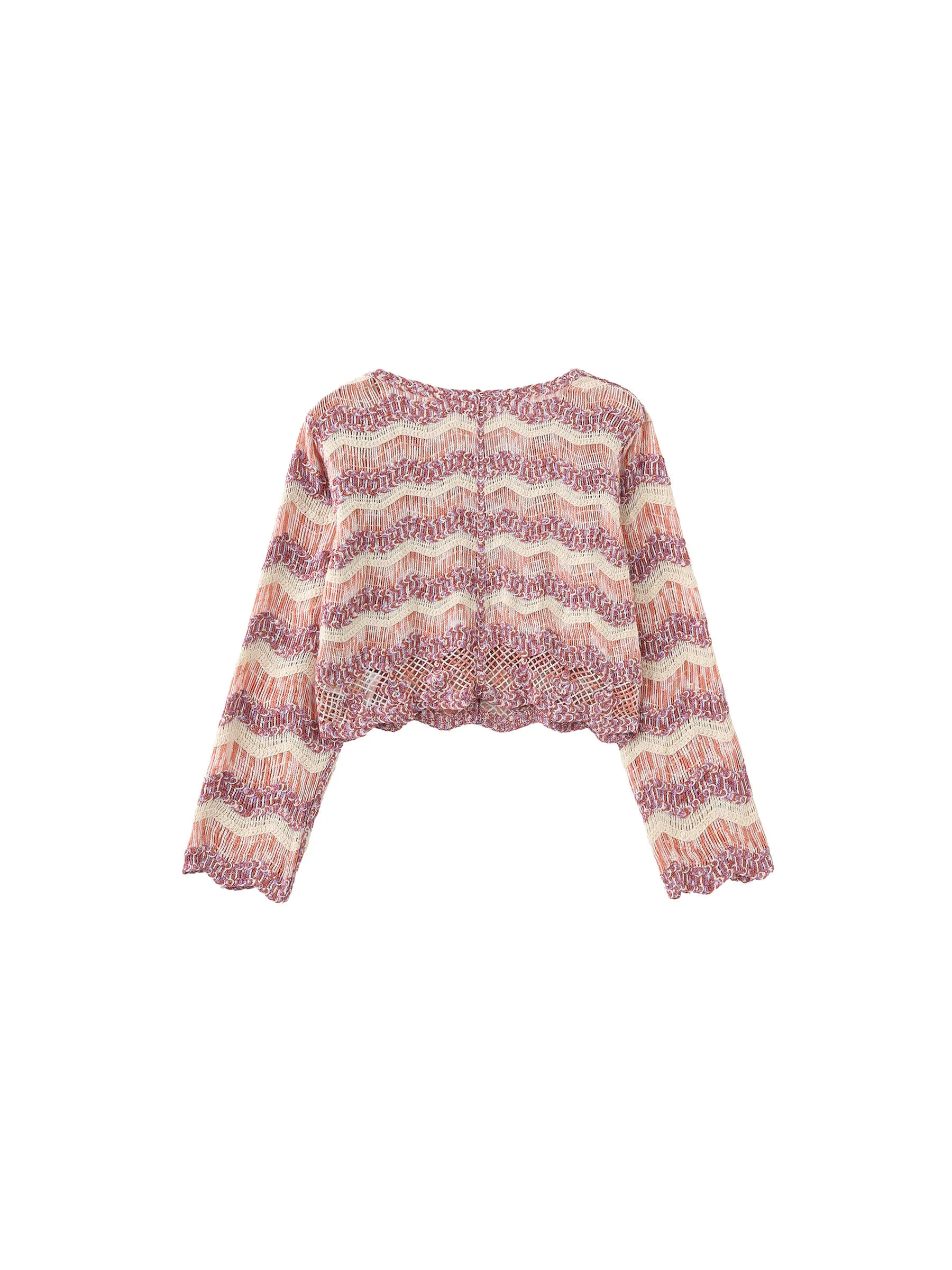 Hollow Jacquard Knitted Cardigan