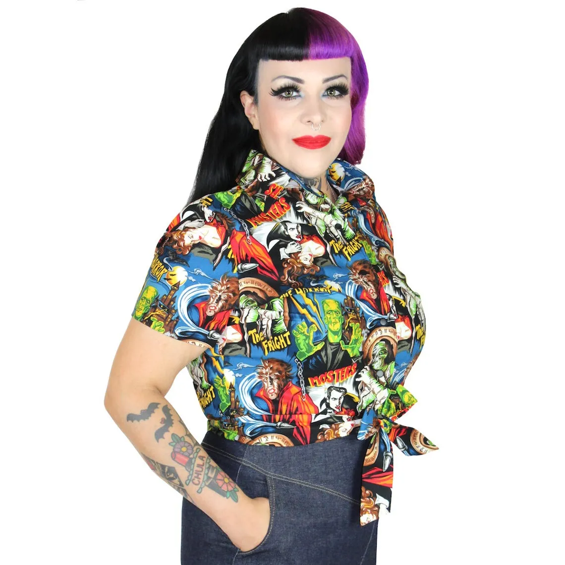 Hollywood Monsters Horror Knot Top