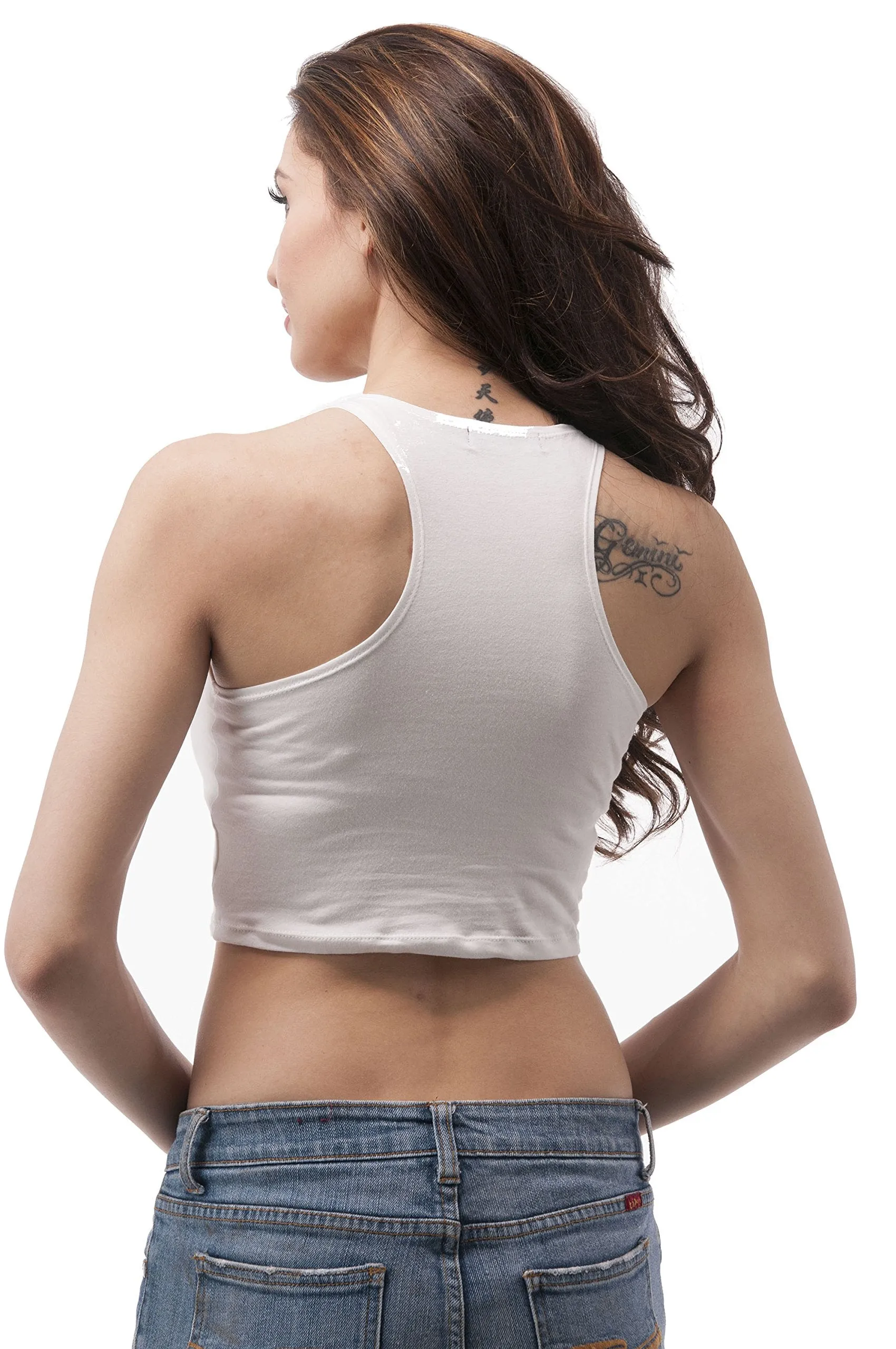 Hollywood Star Fashion Plain Sleeveless Tank Top Crop Top