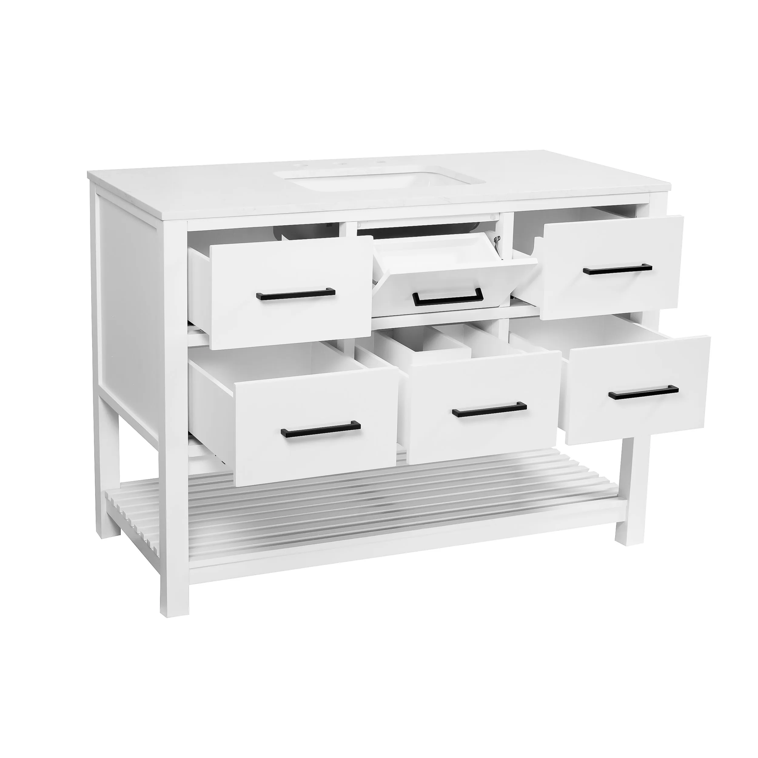 Hudson 48-inch Vanity with Engineered Marble Top