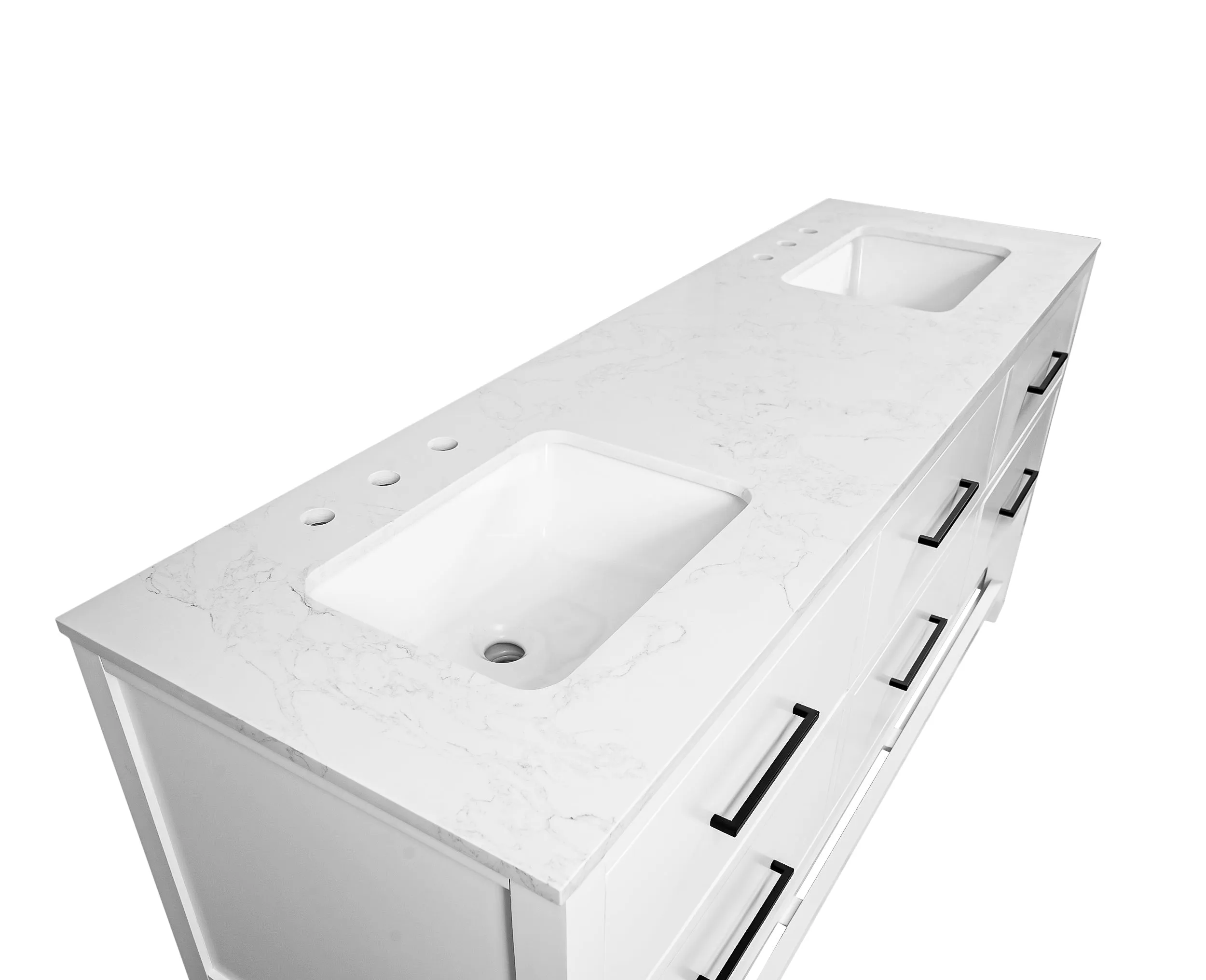 Hudson 72-inch Double Vanity with Engineered Marble Top