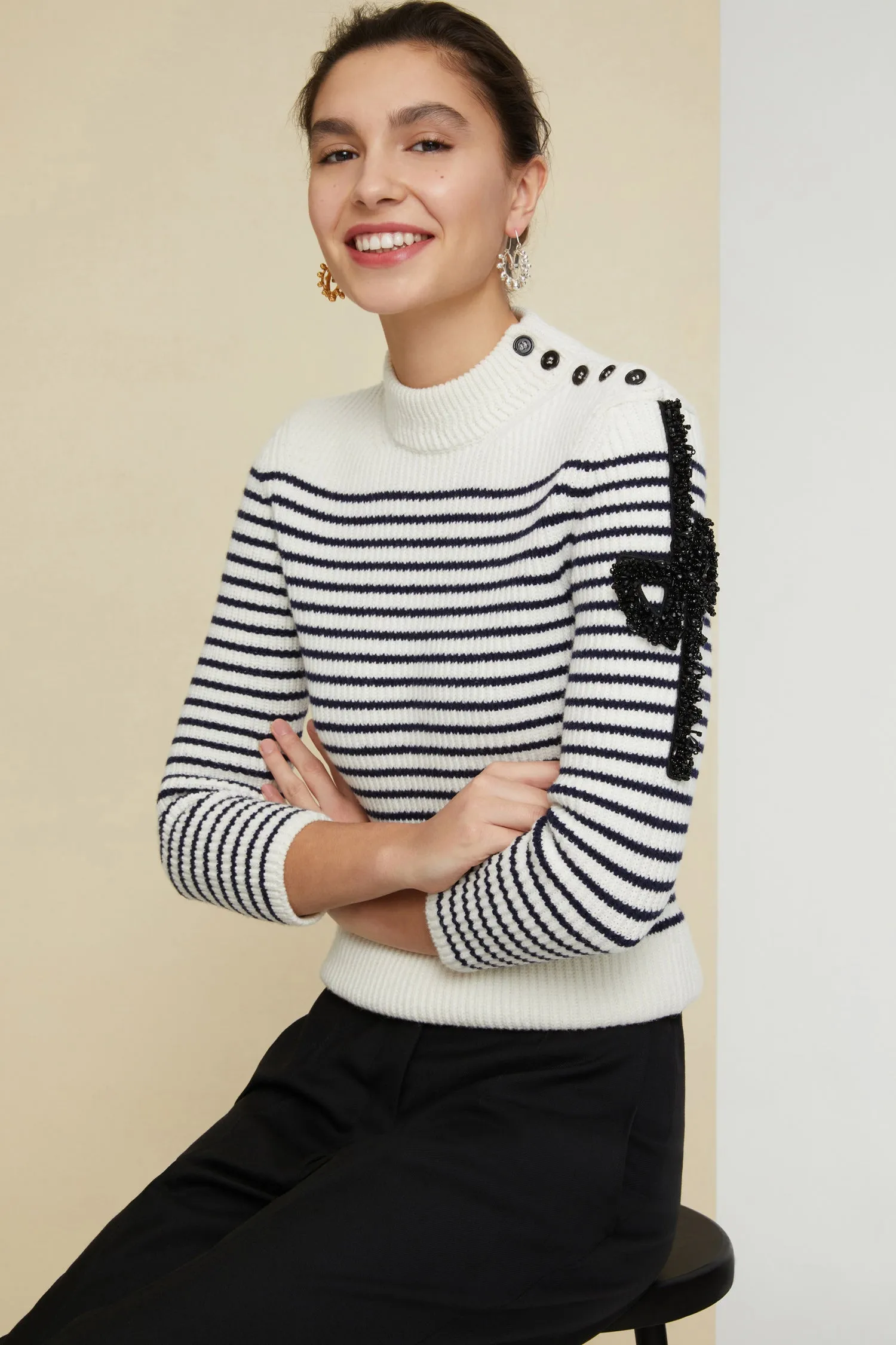 Iconic jewelled Breton jumper